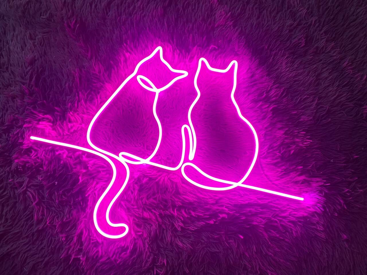 Two Cat Neon Signs Neon Lights For Wall