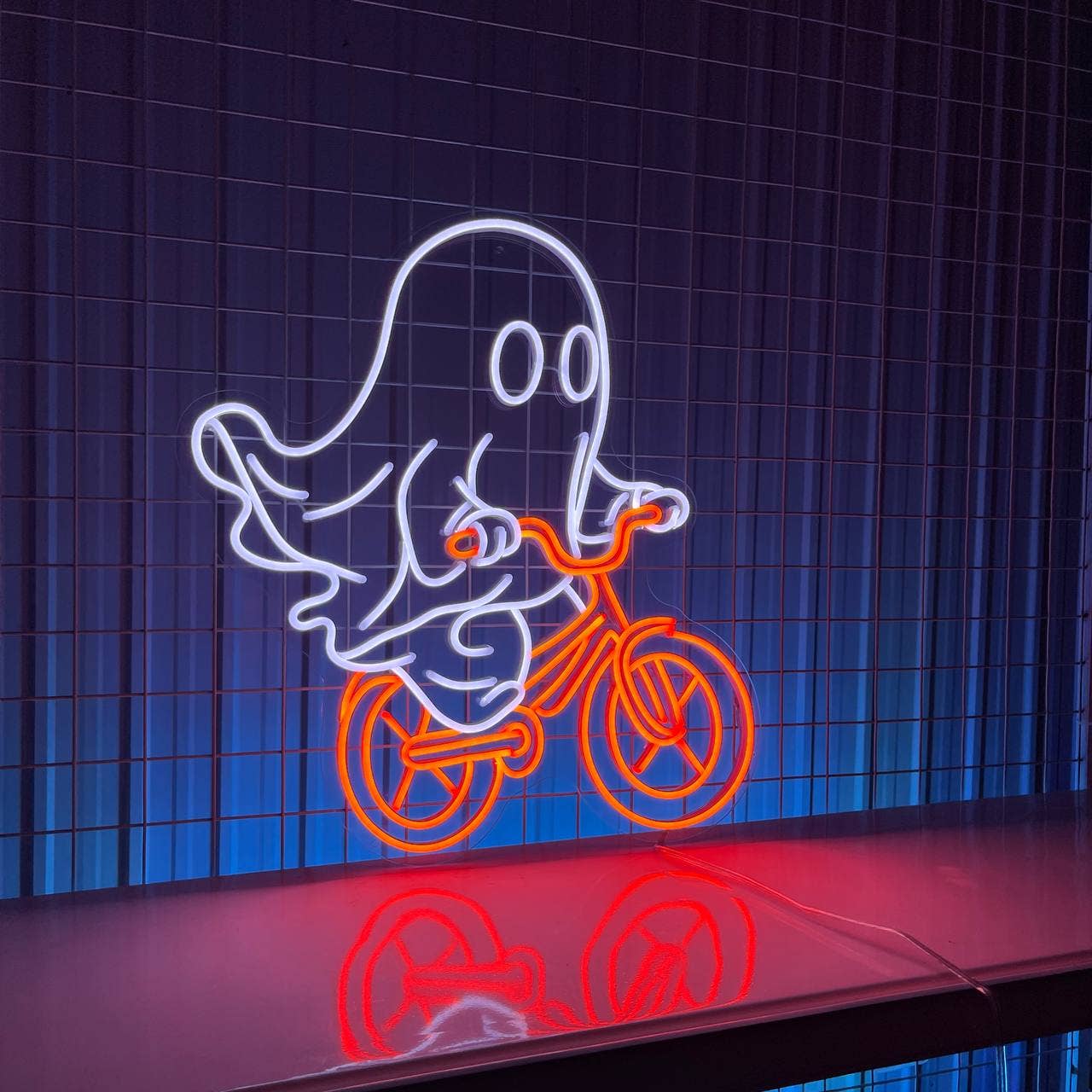 Ghost Ride The Bike Neon Sign Halloween Decor LED Sign