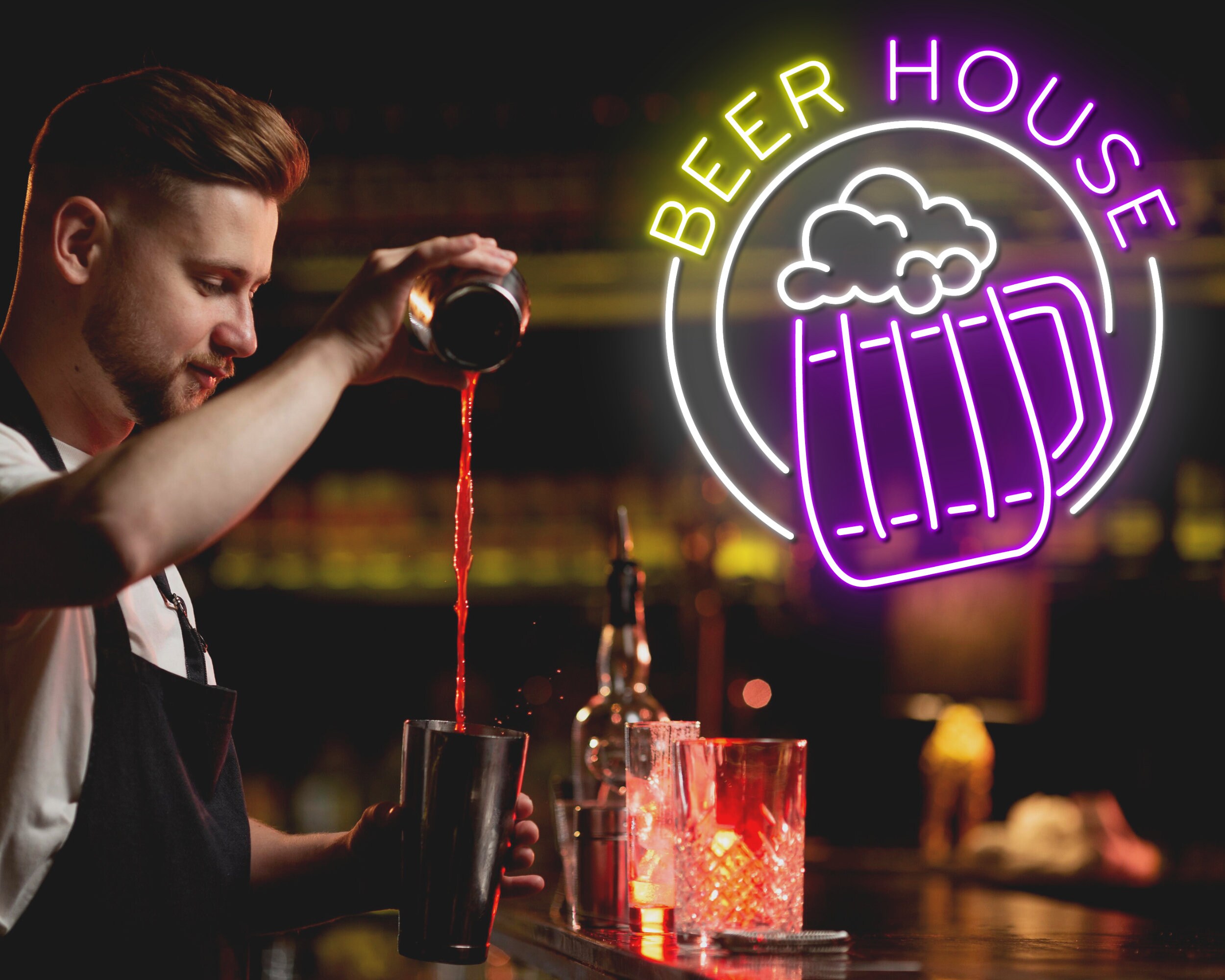 Beer House Beer Pub Party Pub Neon Signs Outside Decor