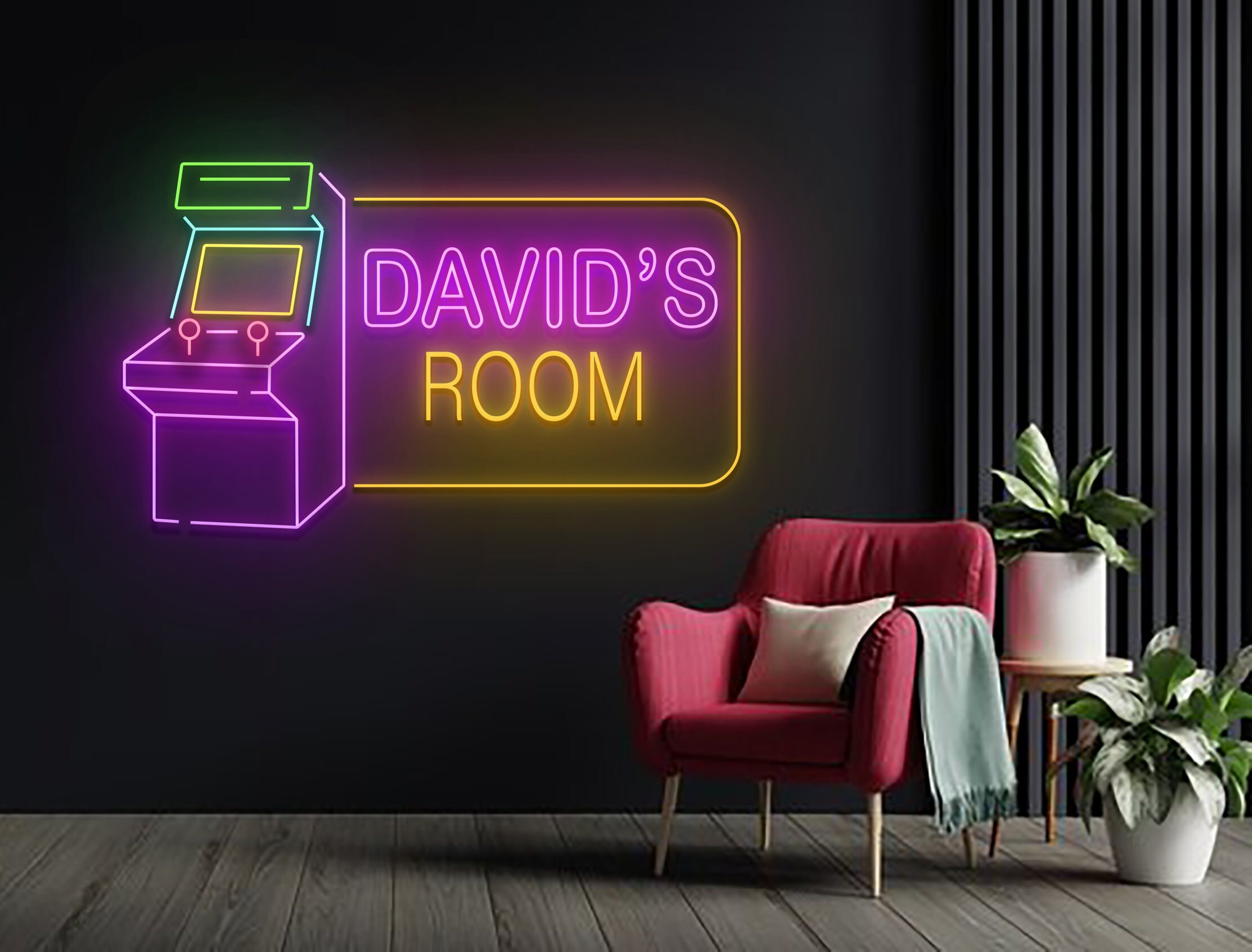 Custom Name Game Machine Room Neon Sign