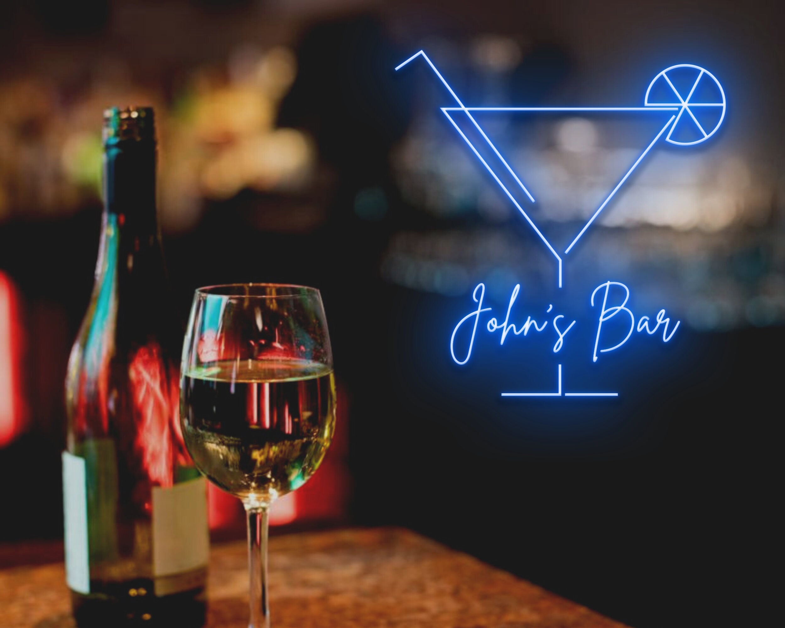 Custom Cocktails Cup Name Bar Pub Neon Signs
