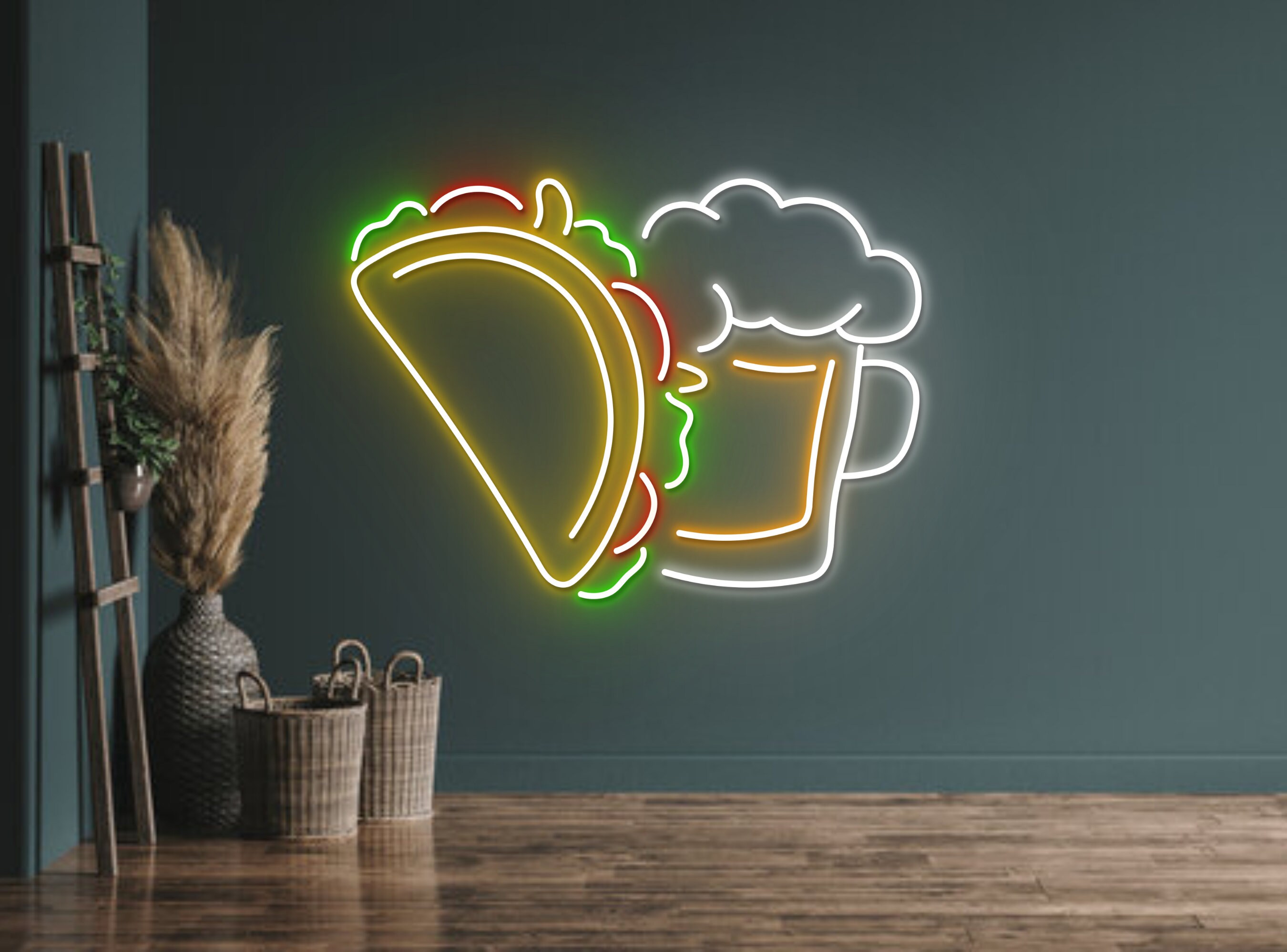 Mexico Tacos And Beer Restaurant Neon Sign