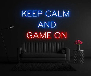 Keep Calm And Game Room On Neon Sign