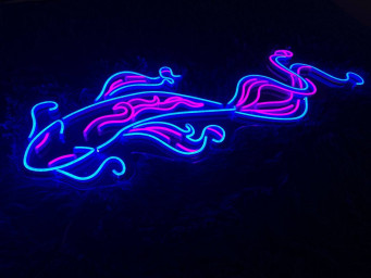 Koi Fish Neon Sign Hanging Sign Wall Art