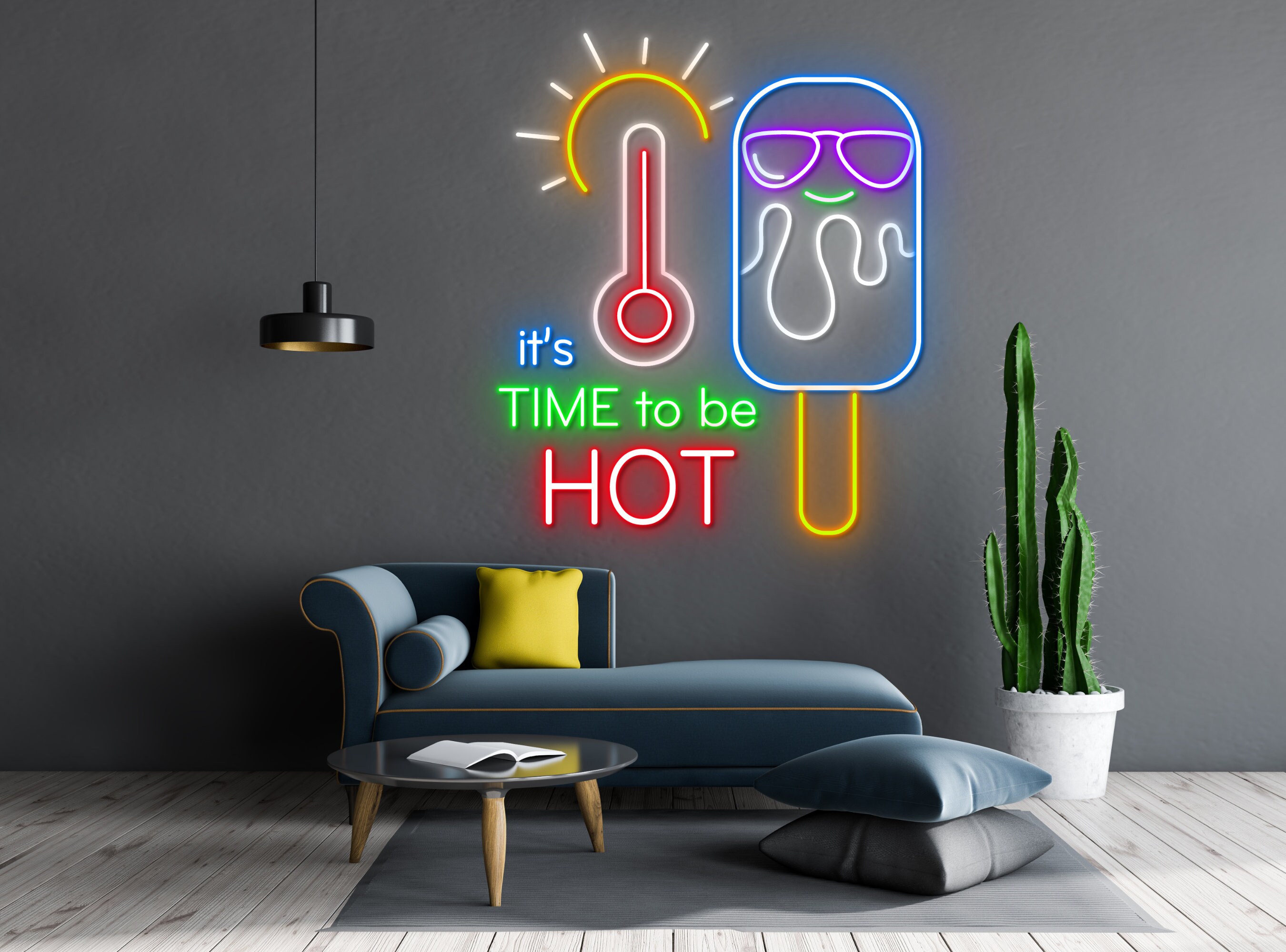 It's Time To Be Hot Ice Cream Neon Sign