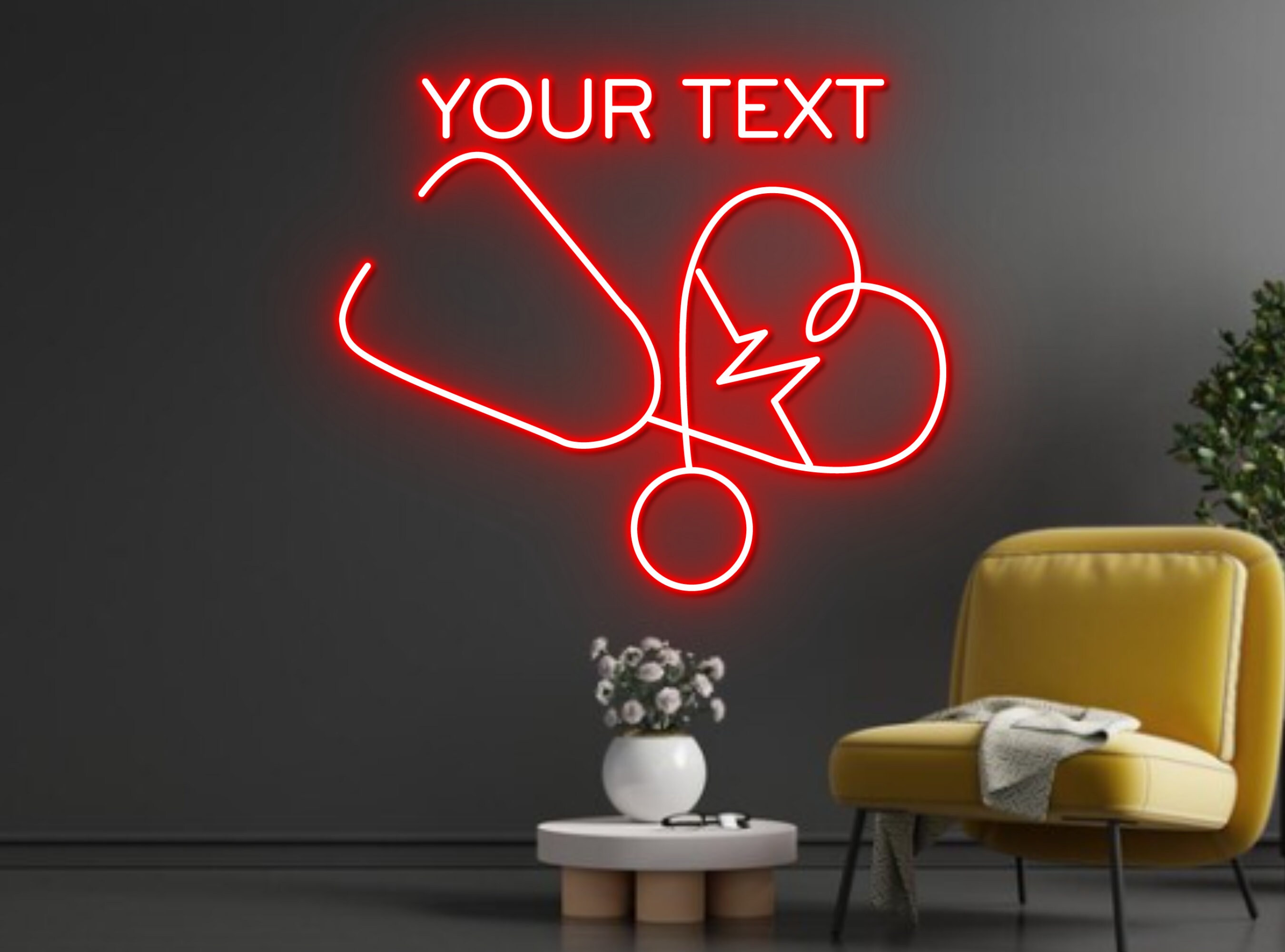 Custom Name Stethoscope Neon Sign