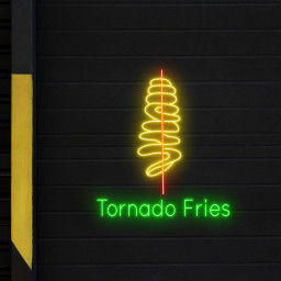 Tornado Fries Neon LED Sign Fast Food Restaurant Wall Decor