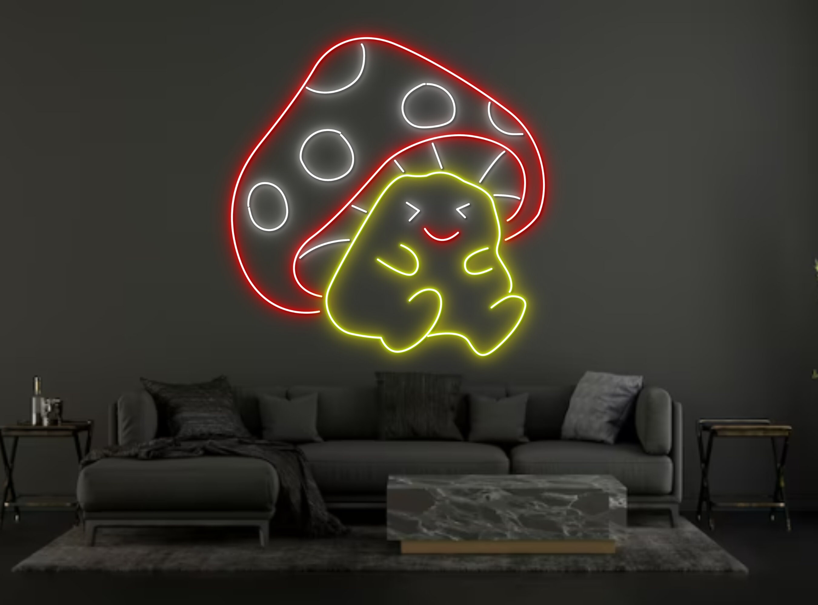 Animal With Mushroom Hat Neon Sign