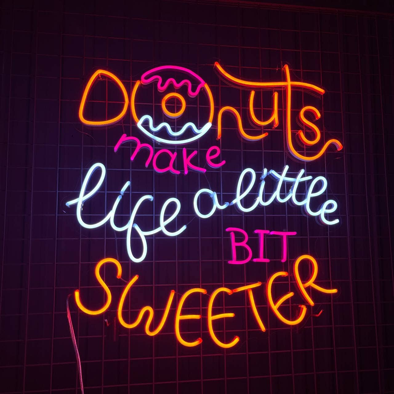 Donut Make Life A Little Sweeter Neon Sign Bakery Decor