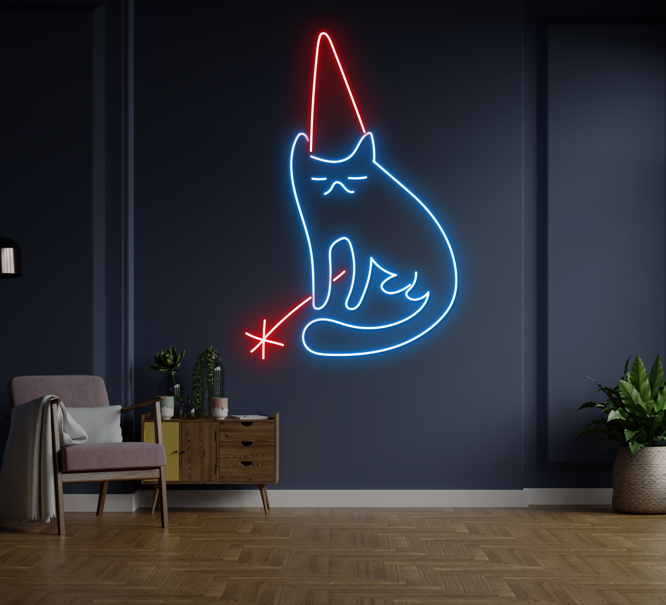 Cute Magic Cat Neon Sign Cat Salon Pet Shop Decor