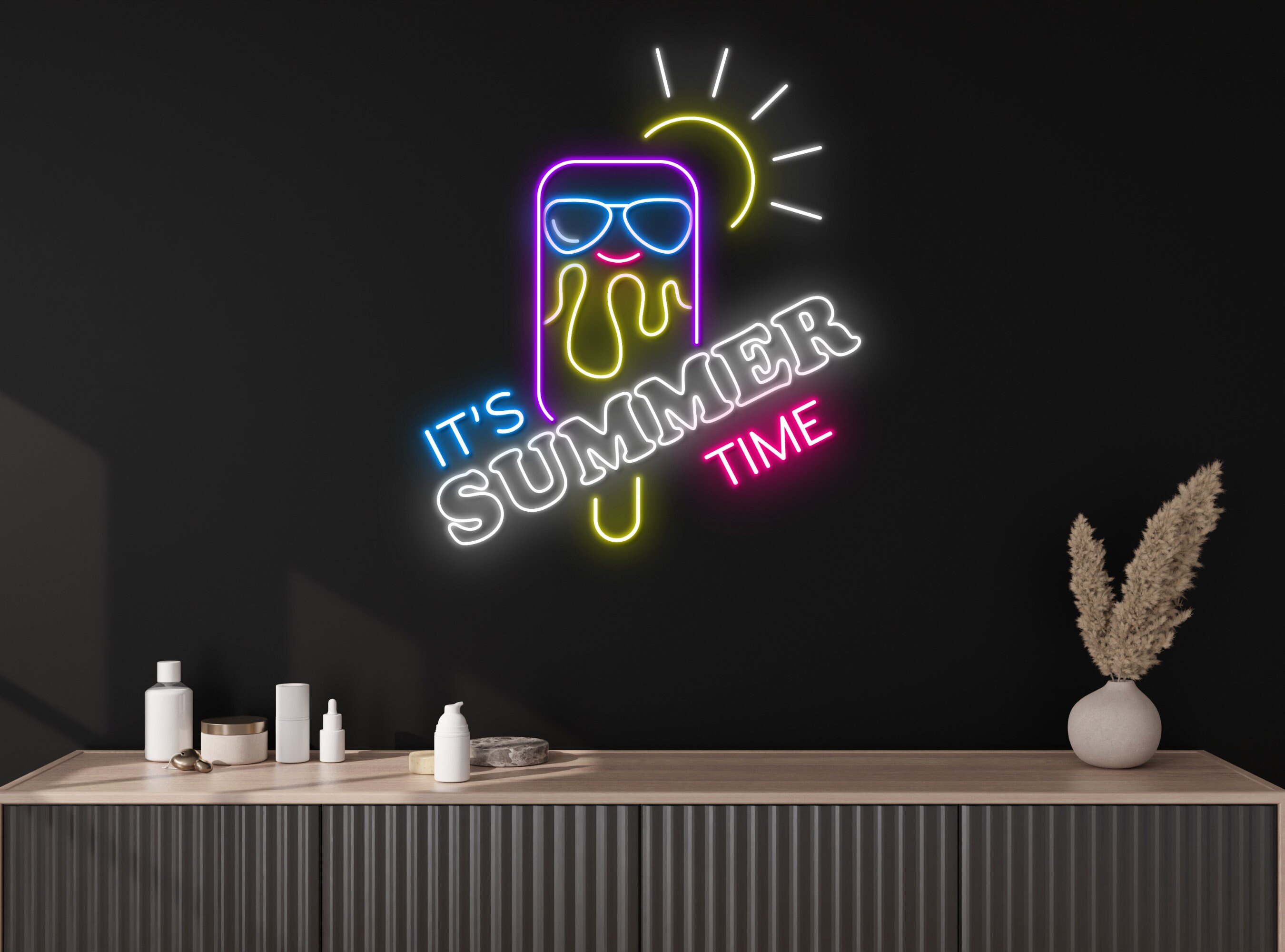 Ice Cream Summer Neon Sign Birthday Gift
