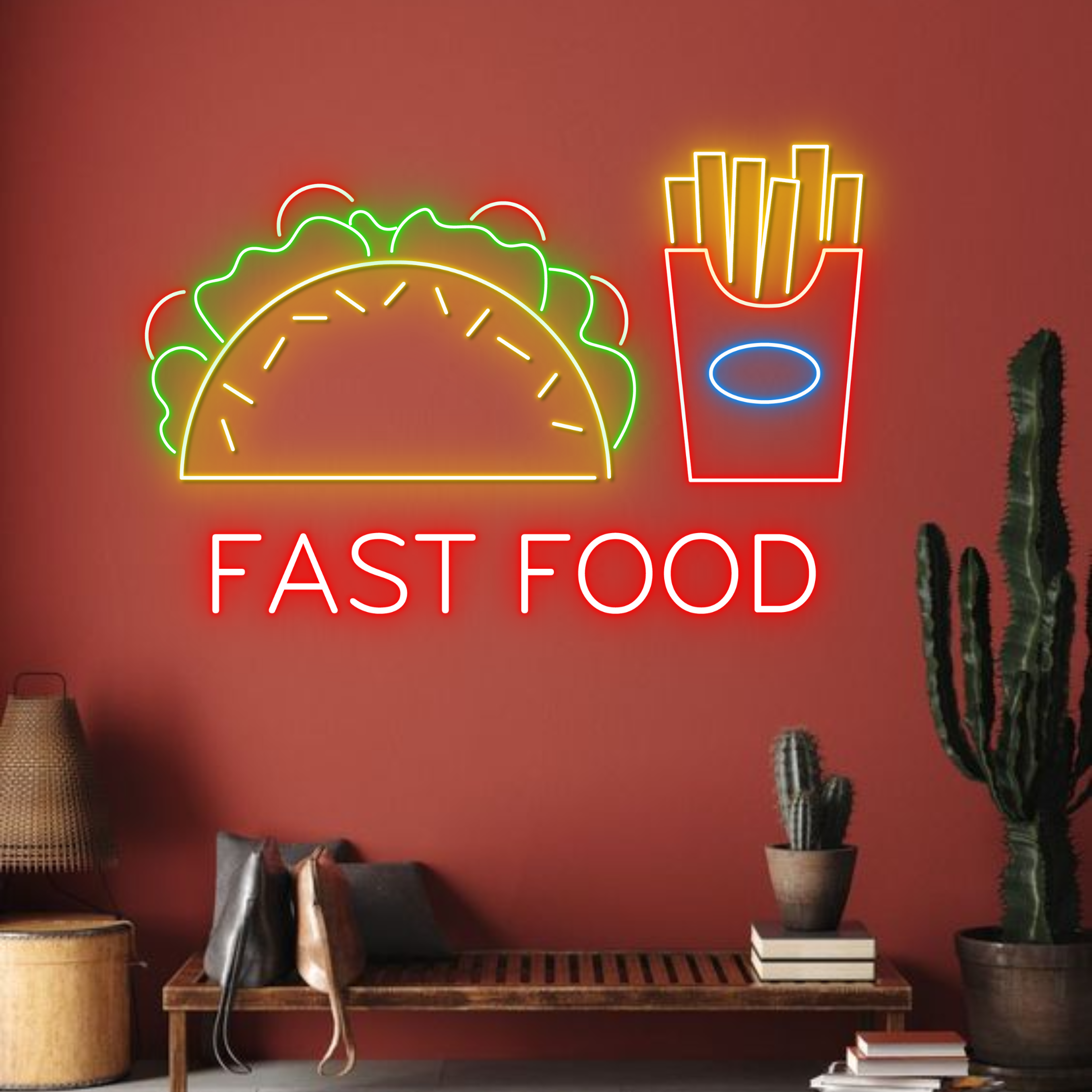 Fast Food Neon Signs Signboard Long-lasting Wall Decor