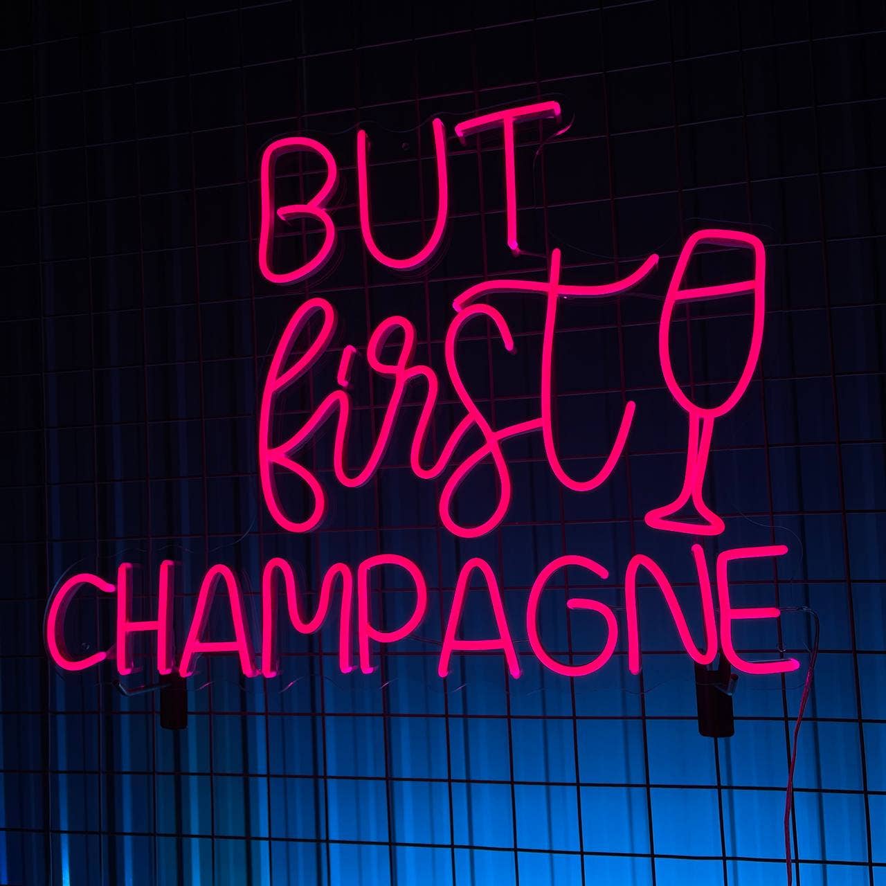 But First Champagne Neon Signs Bar Pub Light Decor