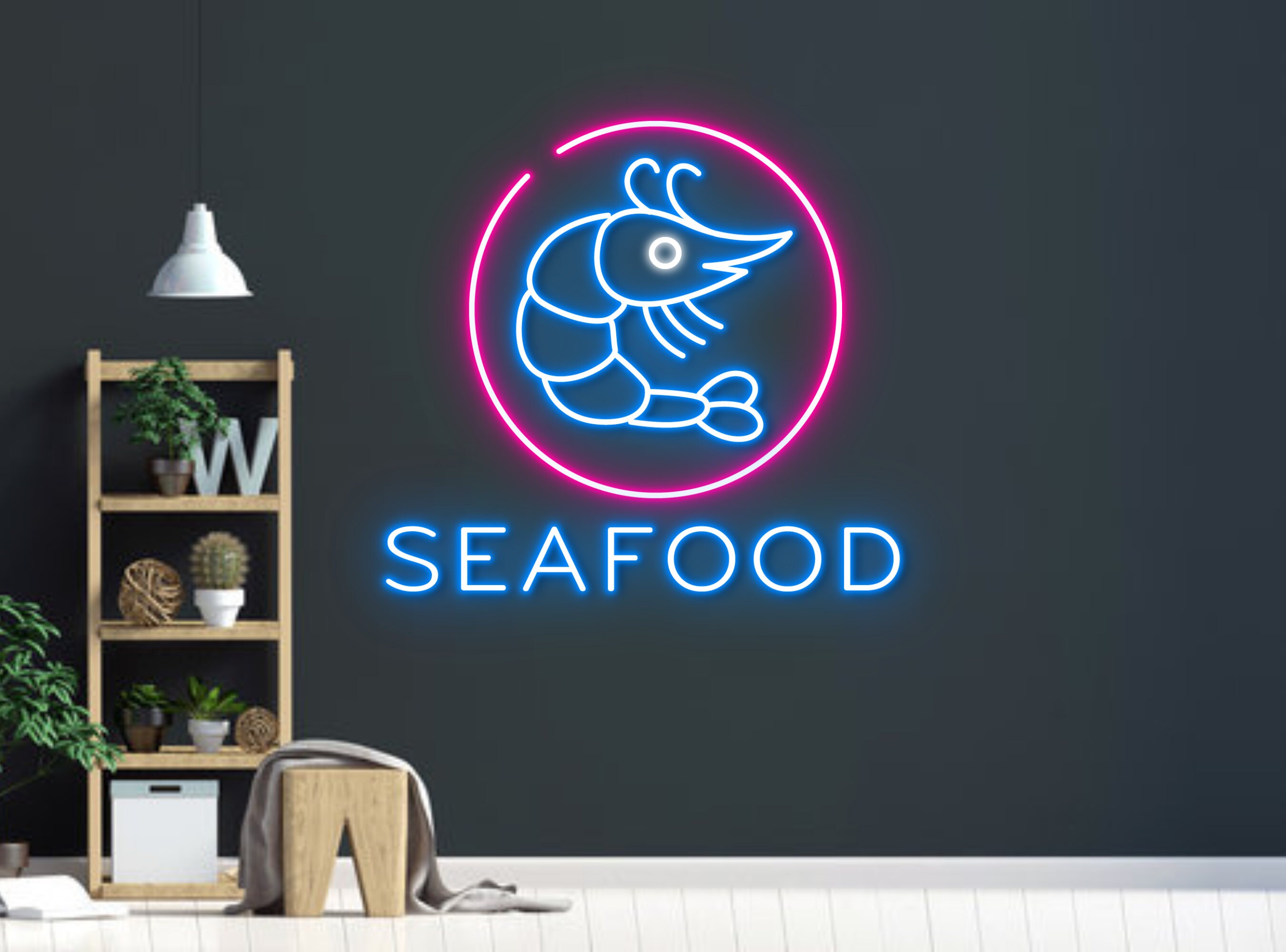 Seafood House Restaurant Neon Sign Decor sign