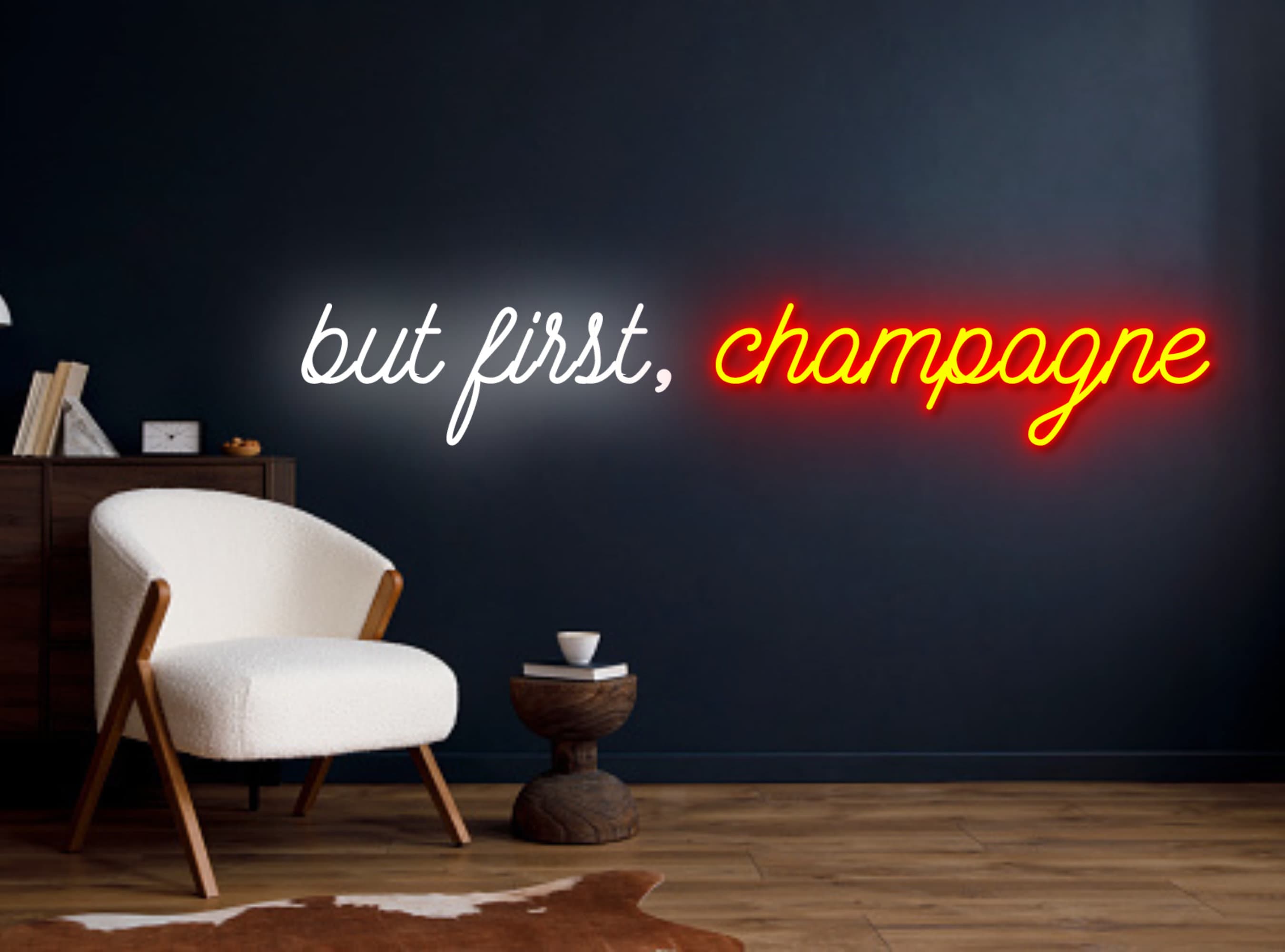 But First Champagne Neon Signs