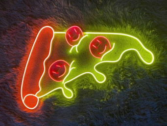 Pizza Slide Neon Sign Decor Restaurant Decor