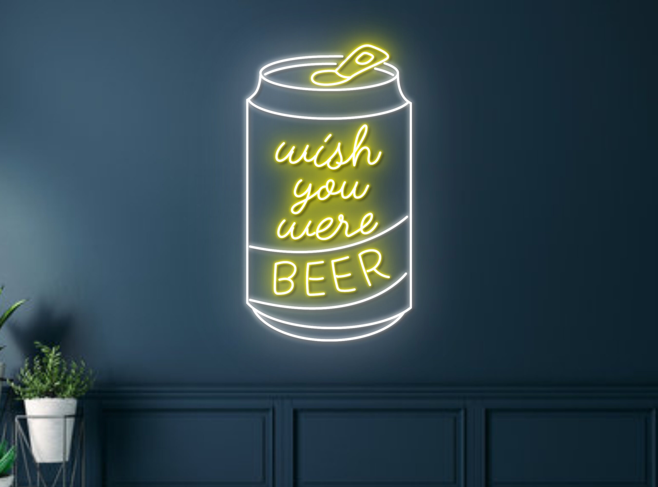 Wish You Were Beer Neon Sign Beer Can Neon Sign