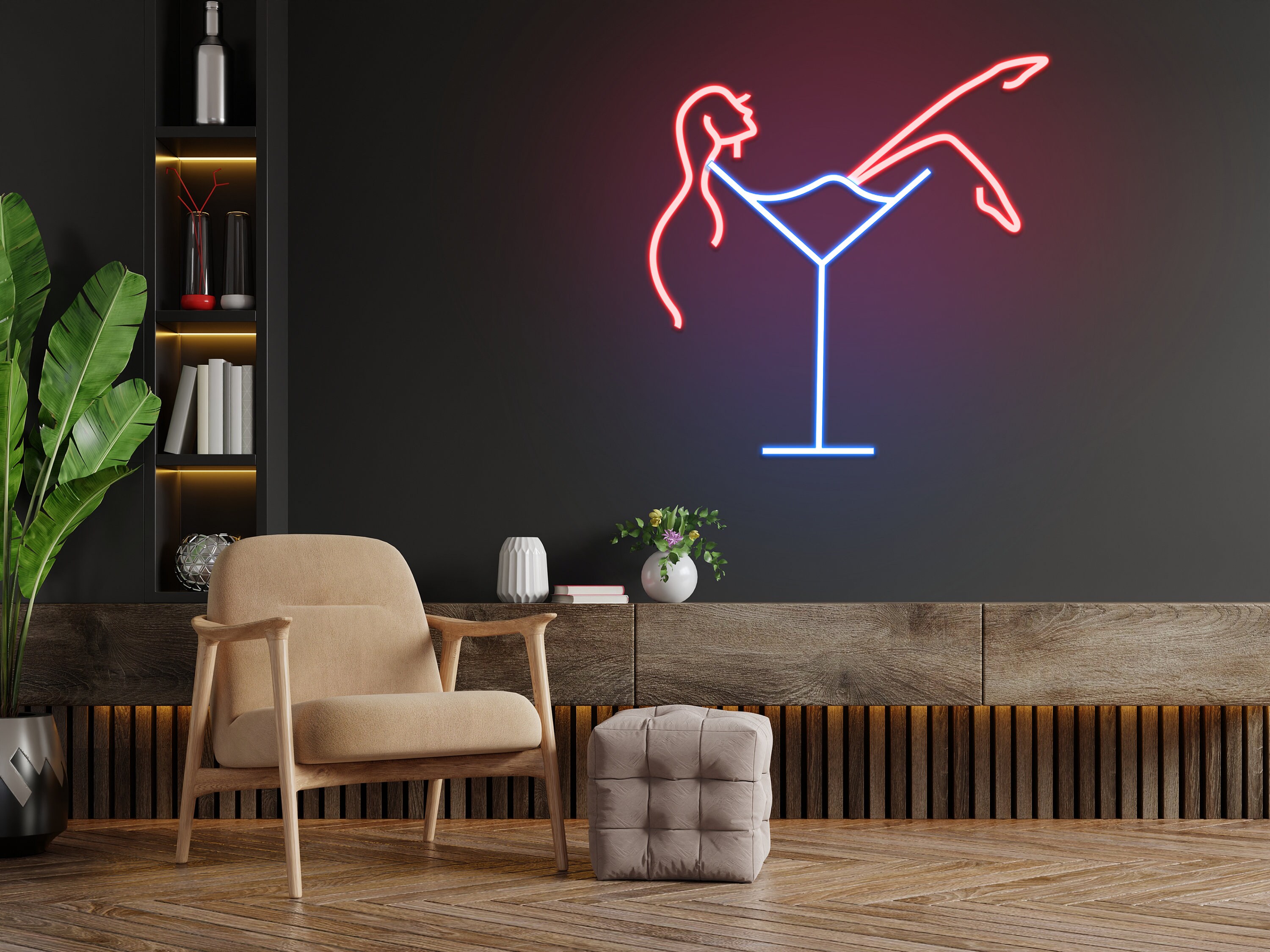 Cocktails Girl Neon Signs