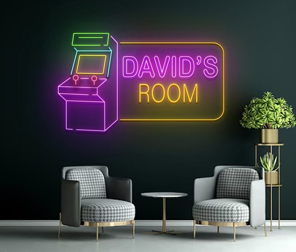 Custom Name Game Machine Room Neon Sign