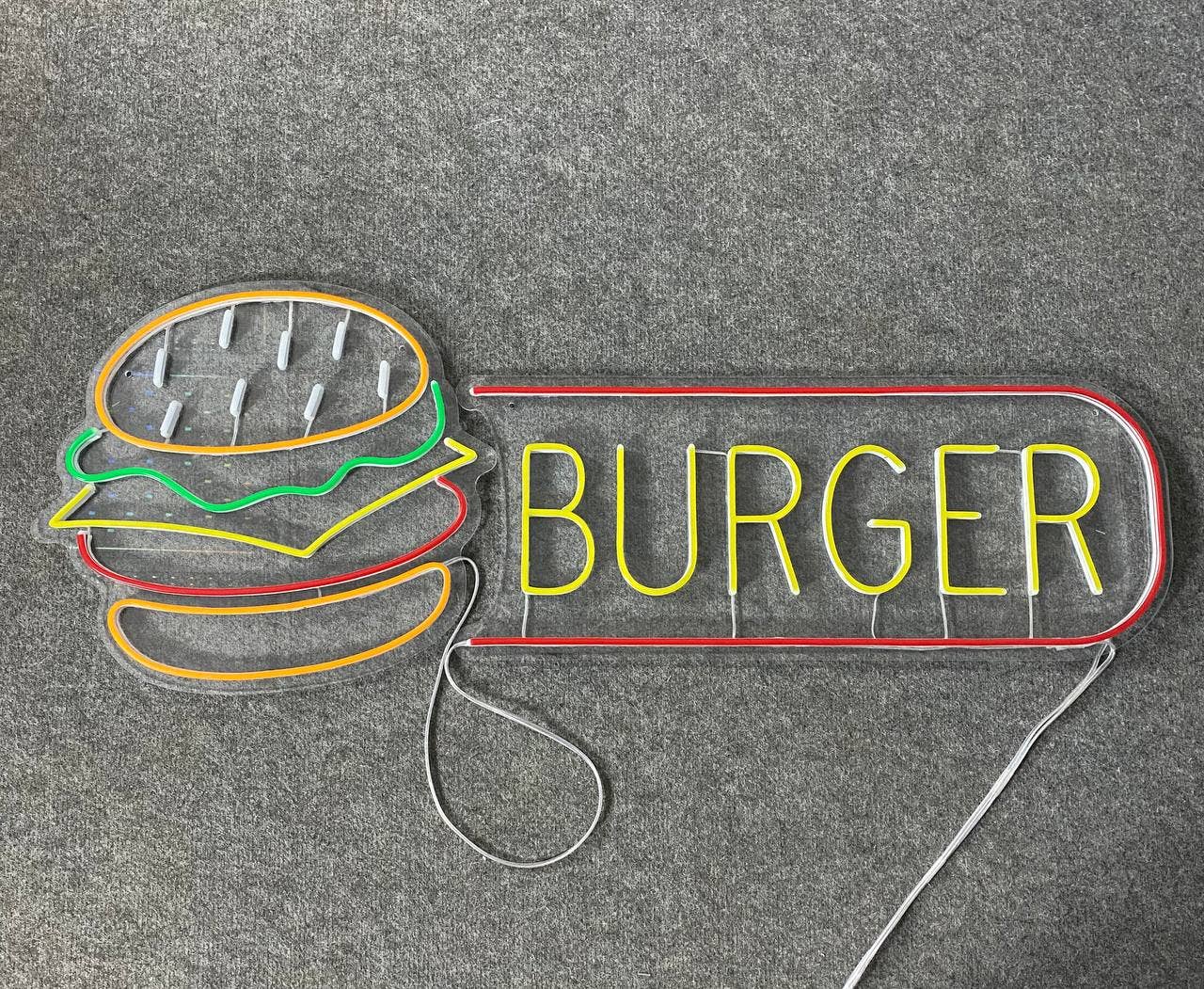 Burger Neon Sign Fast Food Decor
