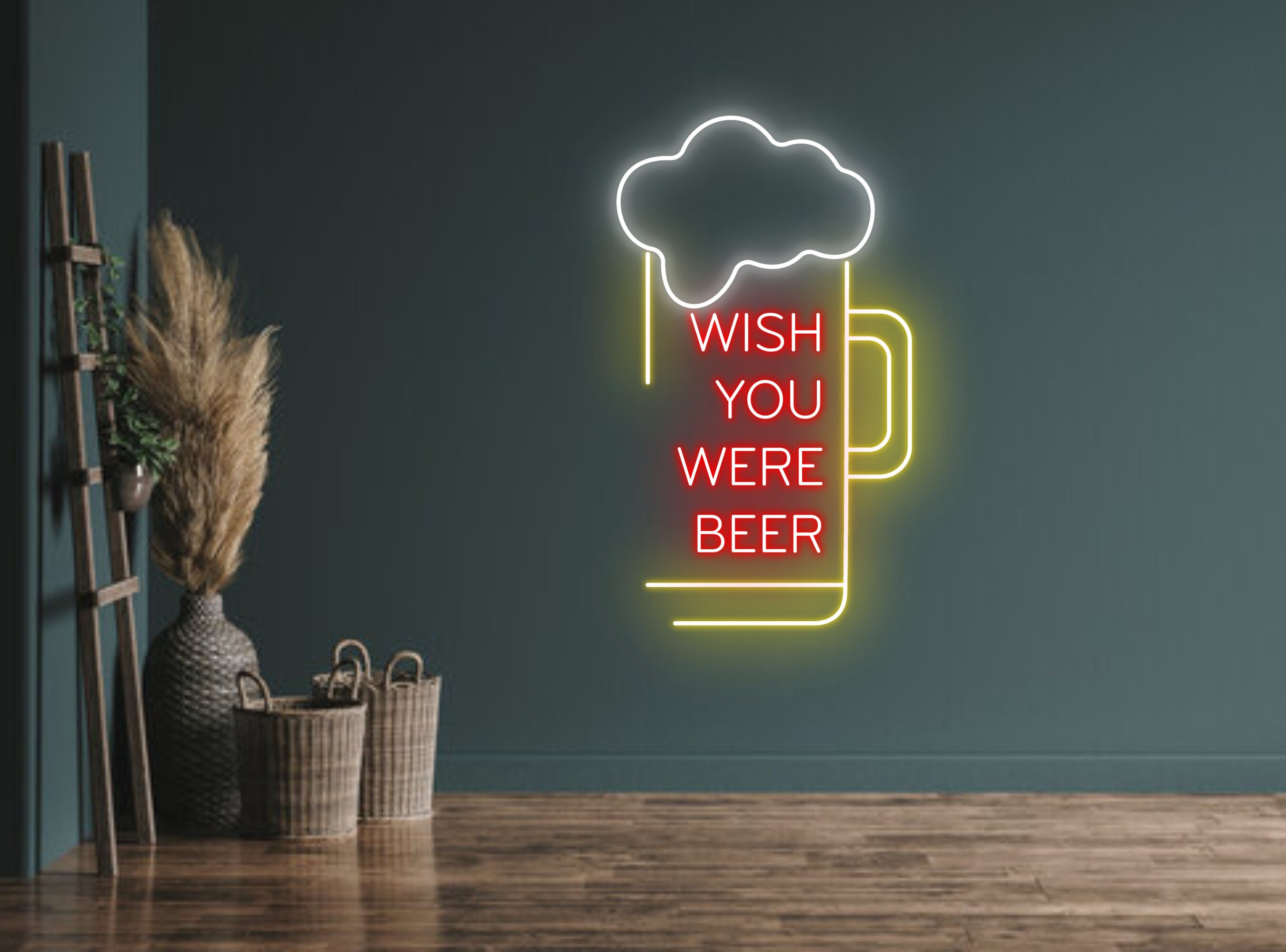 Wish You Were Beer Neon Sign