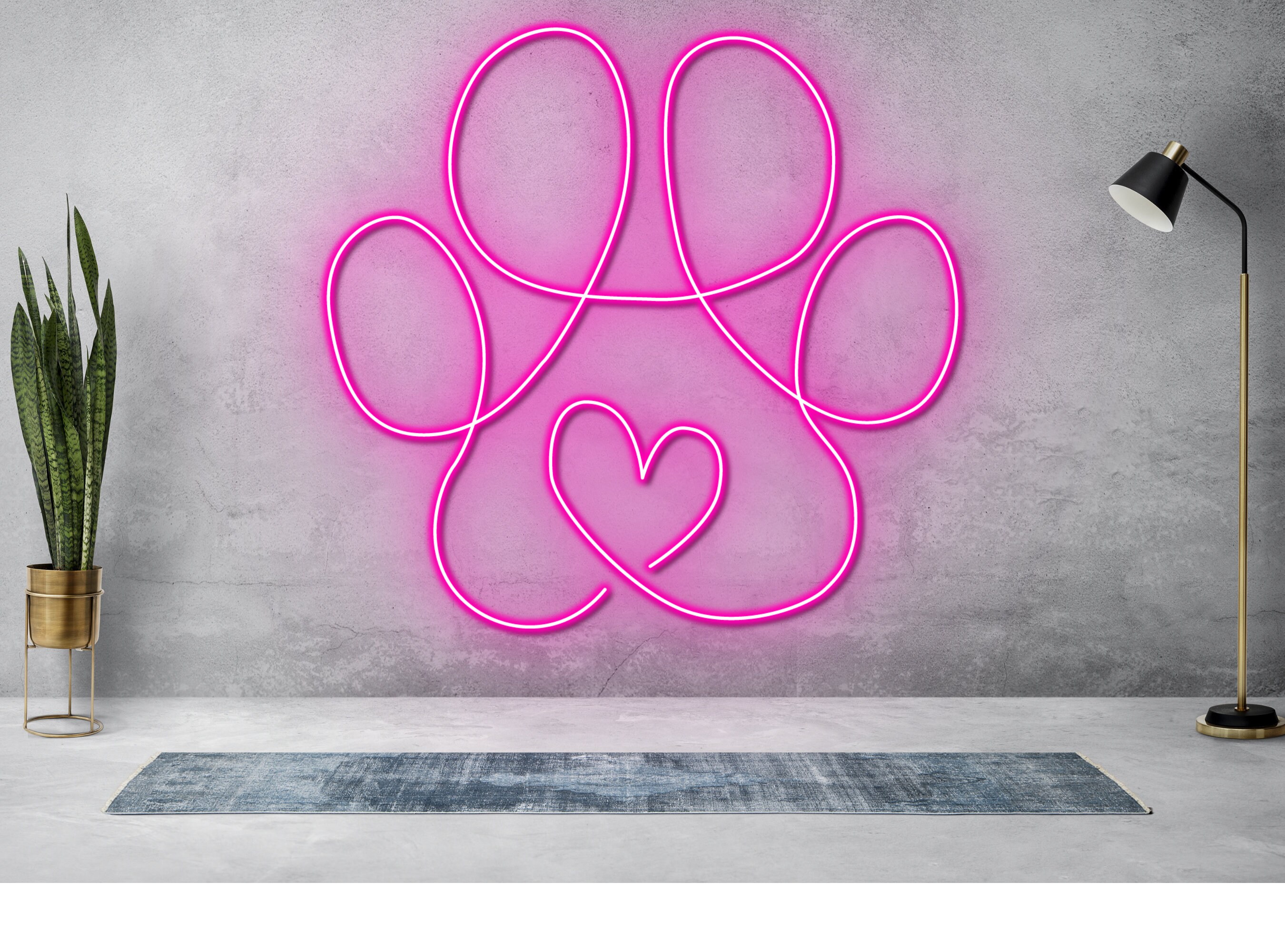 Dog Paw Neon Sign Decor sign