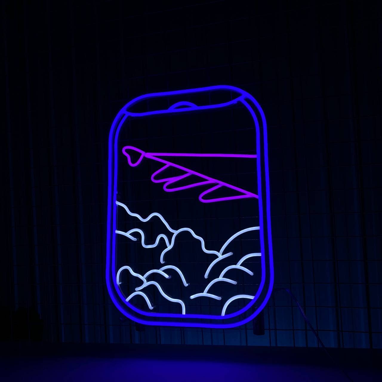 On The Air And Plane Window Neon Signs Shop Store Decor