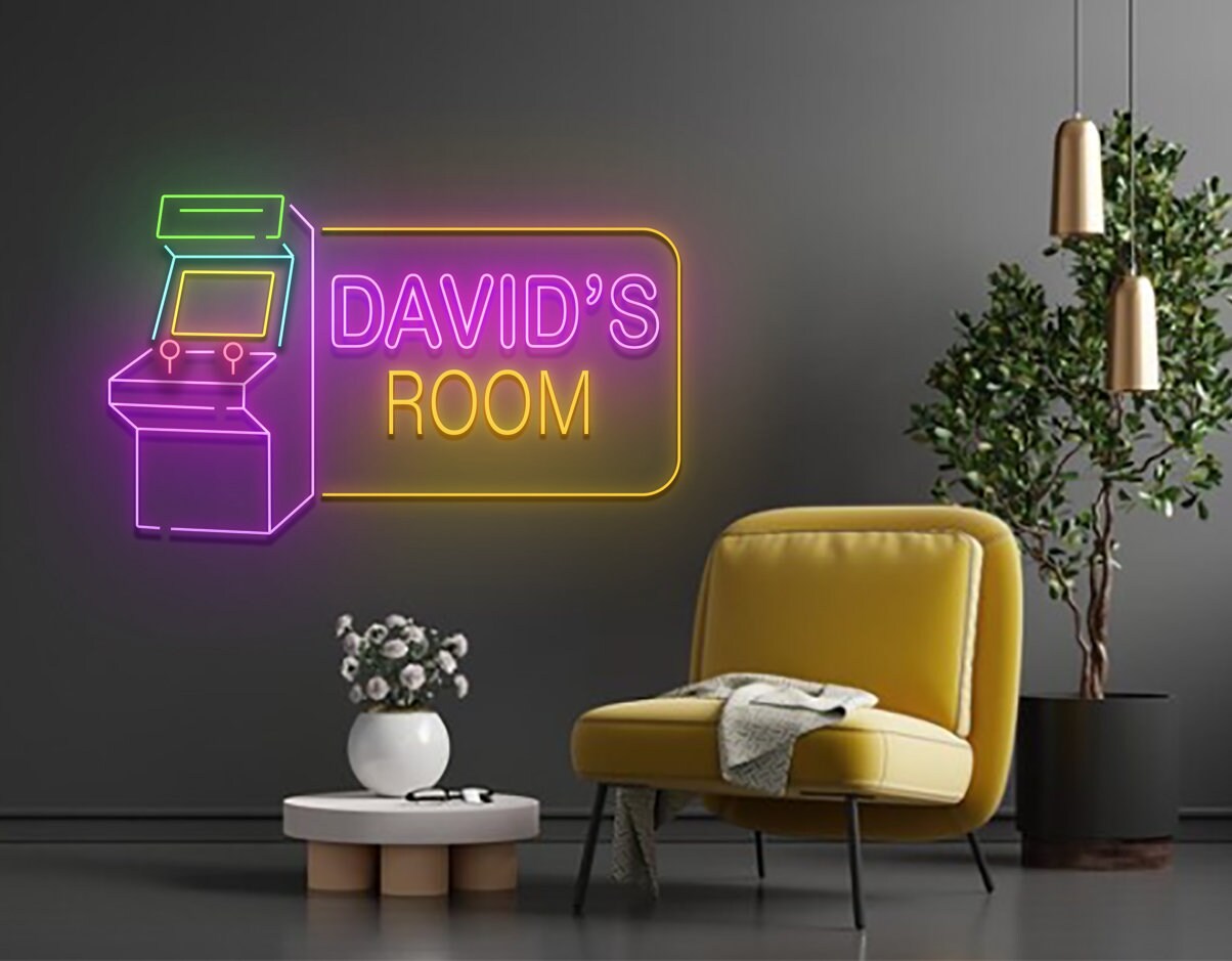 Custom Name Game Machine Room Neon Sign