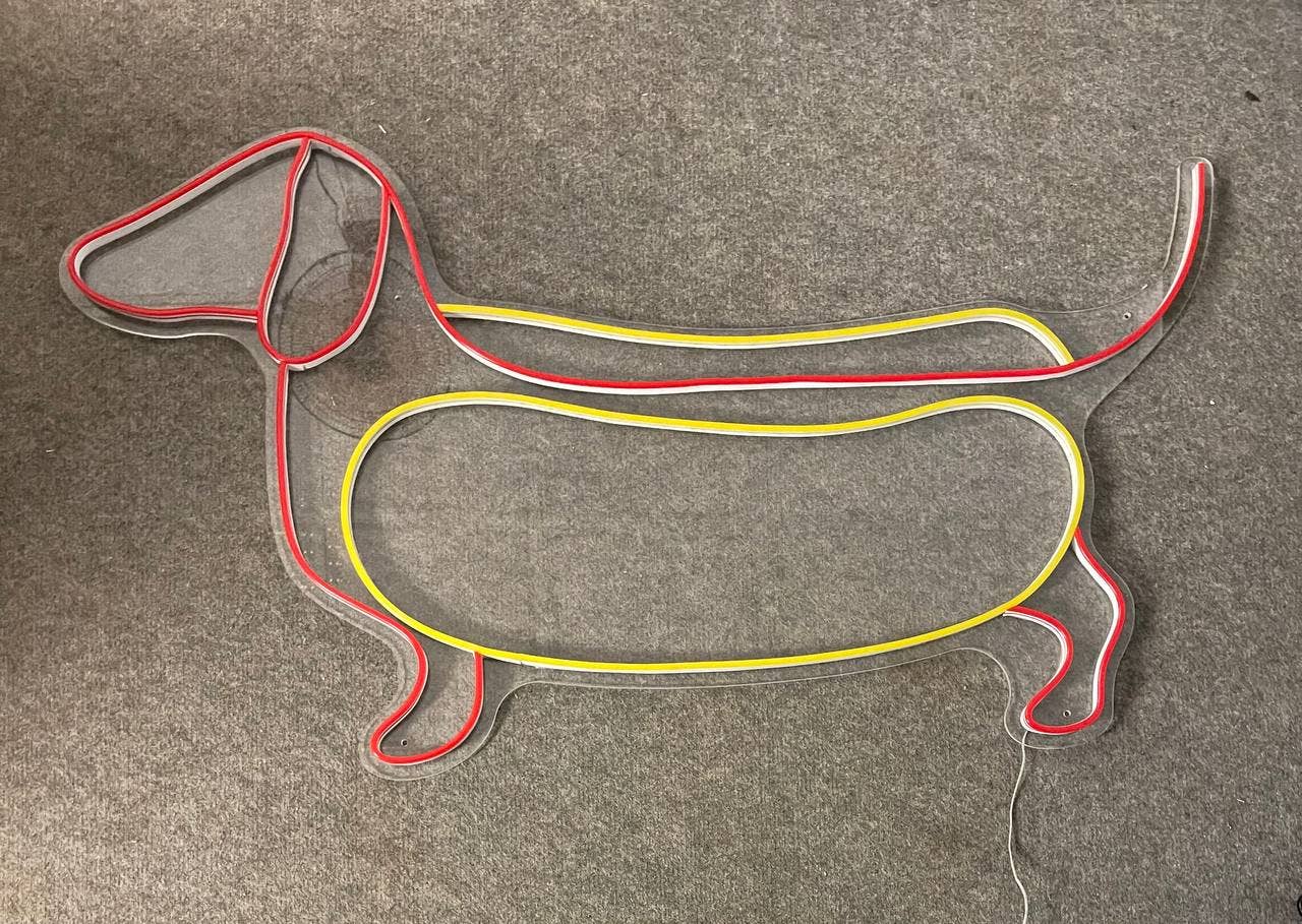 Sausage Dog Neon Sign Hotdog Fastfood Wall Decor