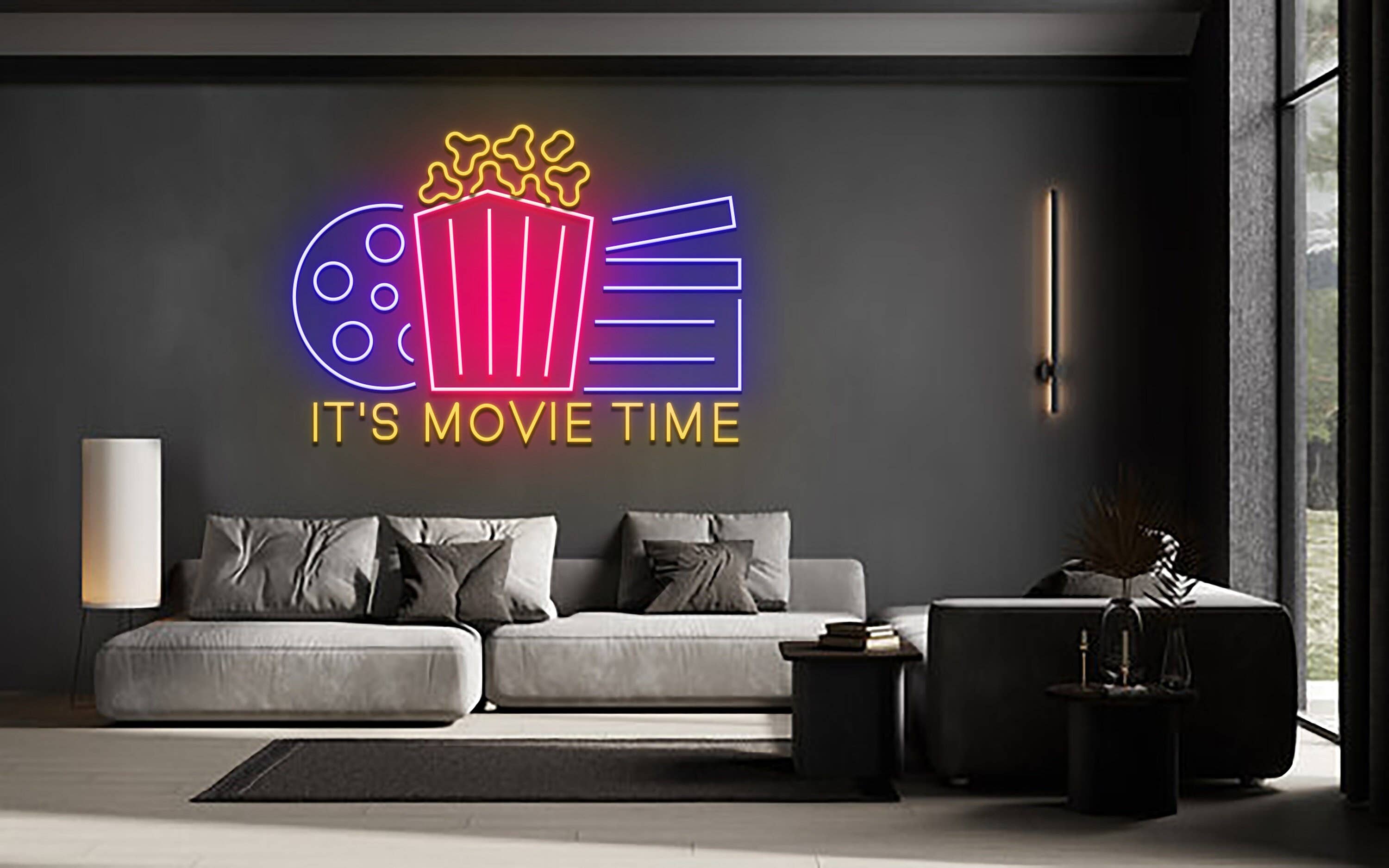 It's Movie Time Neon Sign Cinema Wall Decor Signboard