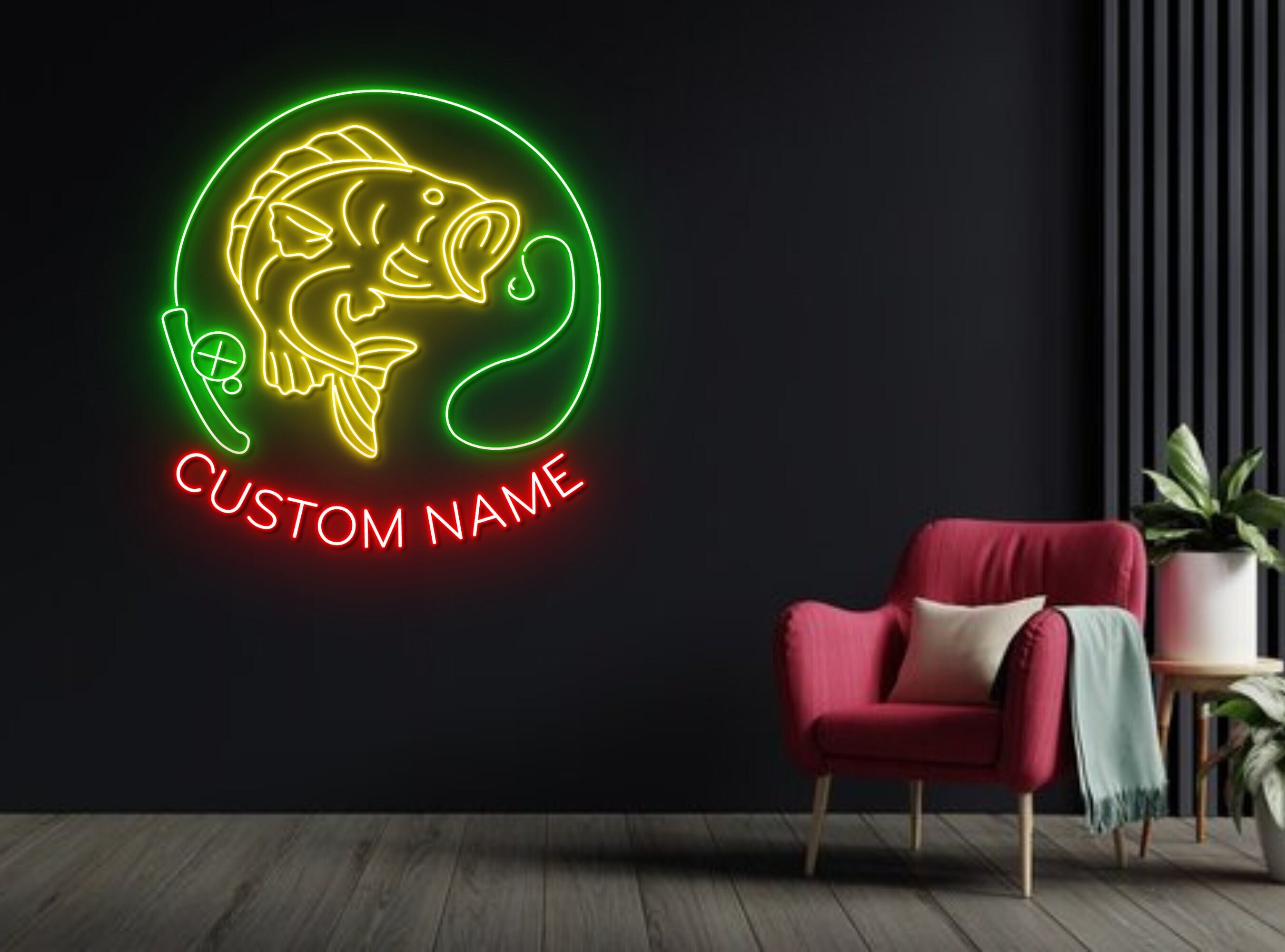 Bass Fish Neon Sign