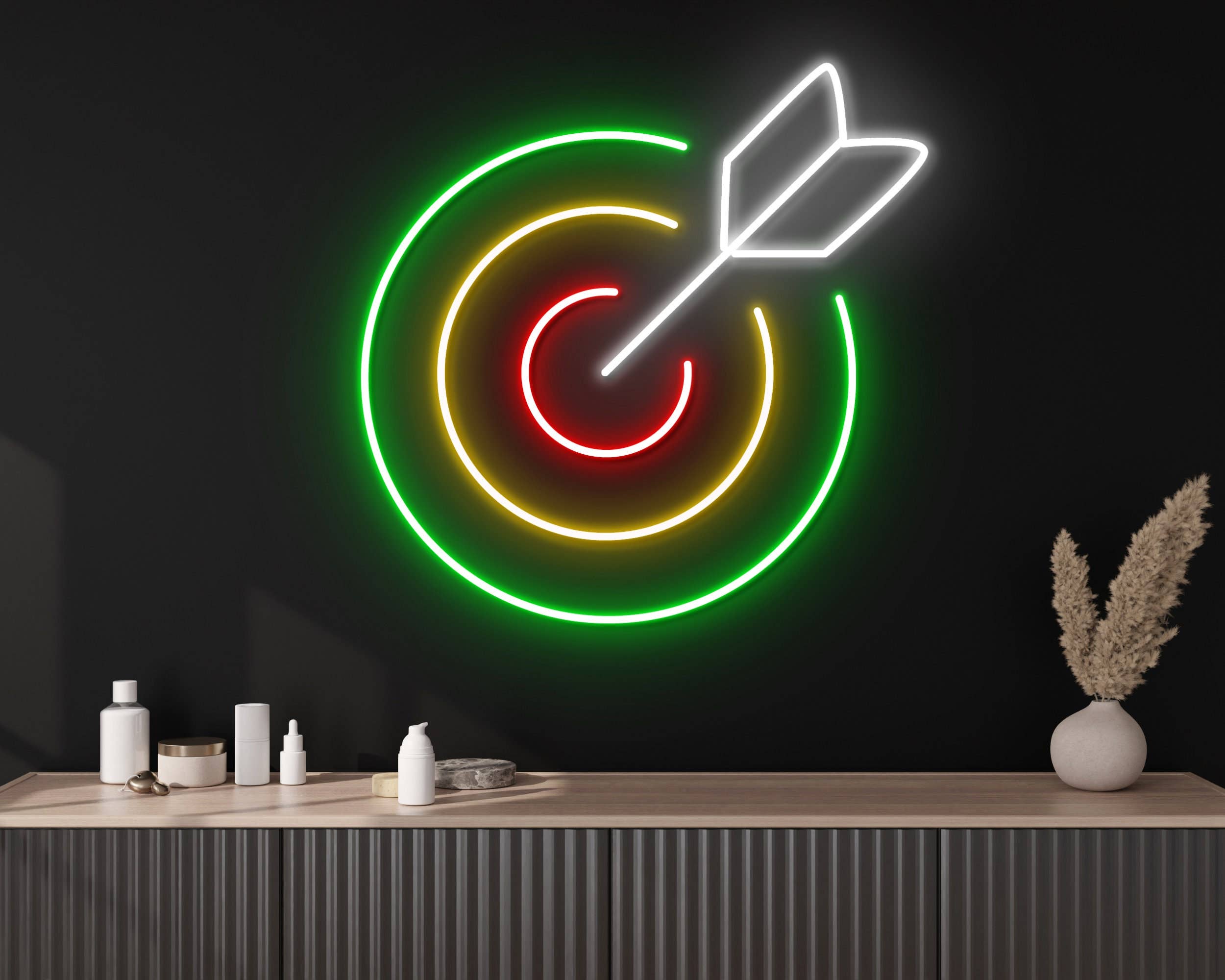 Darts Target Neon Sign Home Decor