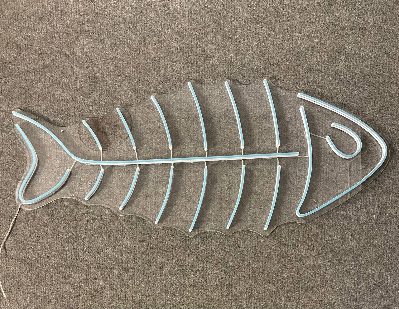Fish Bone Neon Sign Animal Long-lasting Wall Art Decor