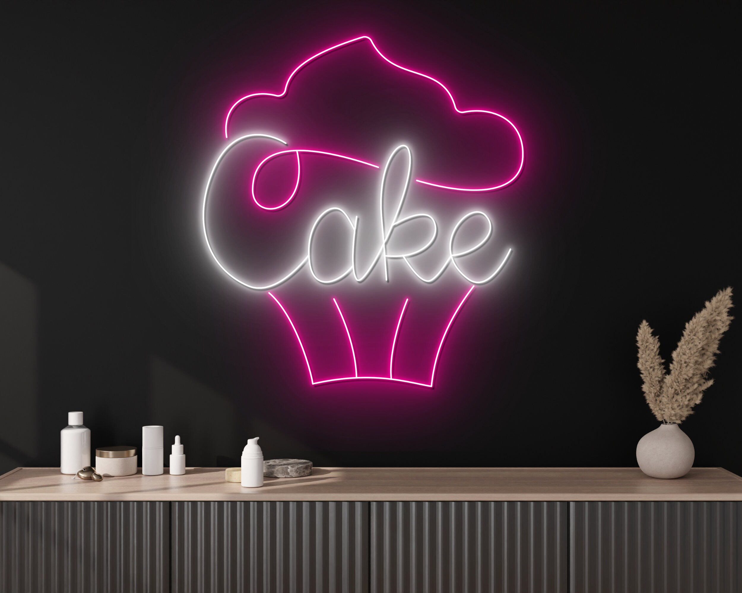 Cake Ice Cream Neon Sign Birthday Gift