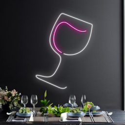 Champagne Glass Neon Signs Bar Pub Decor