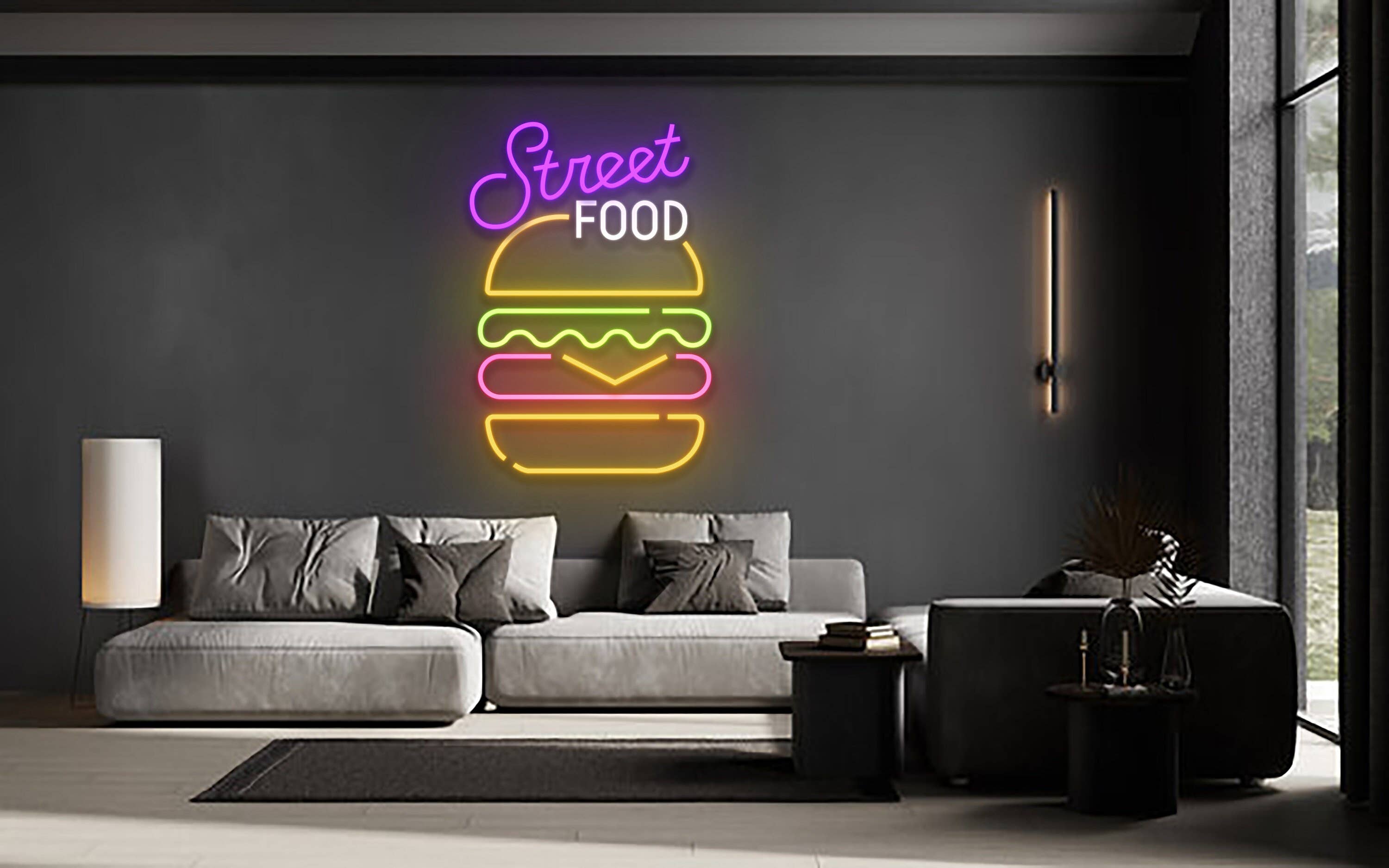 Street Food Neon Sign Fast Food Welcome Signboard
