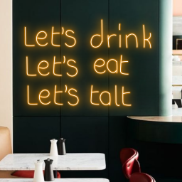 Let's Drink Let's Eat Let'sTalk Neon Sign Wall Art Decor