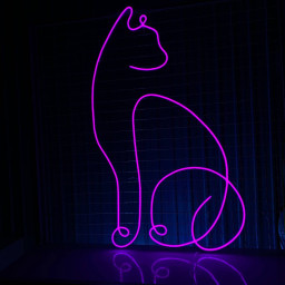 Animal Cat Line Art Neon Sign Cat Night Light Decoration