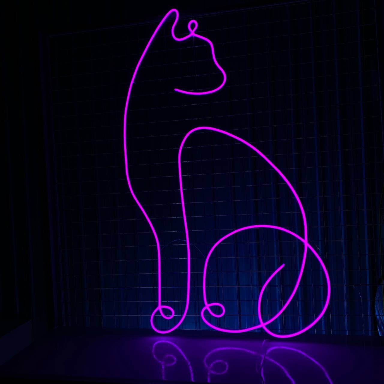 Animal Cat Line Art Neon Sign Cat Night Light Decoration