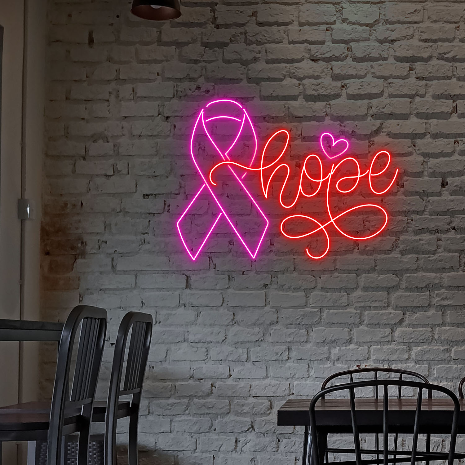 Hope Breast Cancer Awareness Neon Sign Wall Decor
