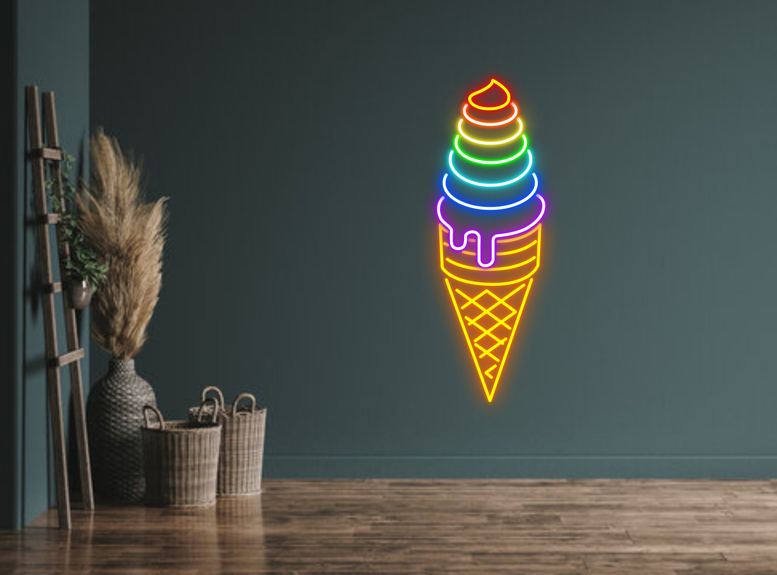 Ice Cream Neon Sign Wall Art Signage