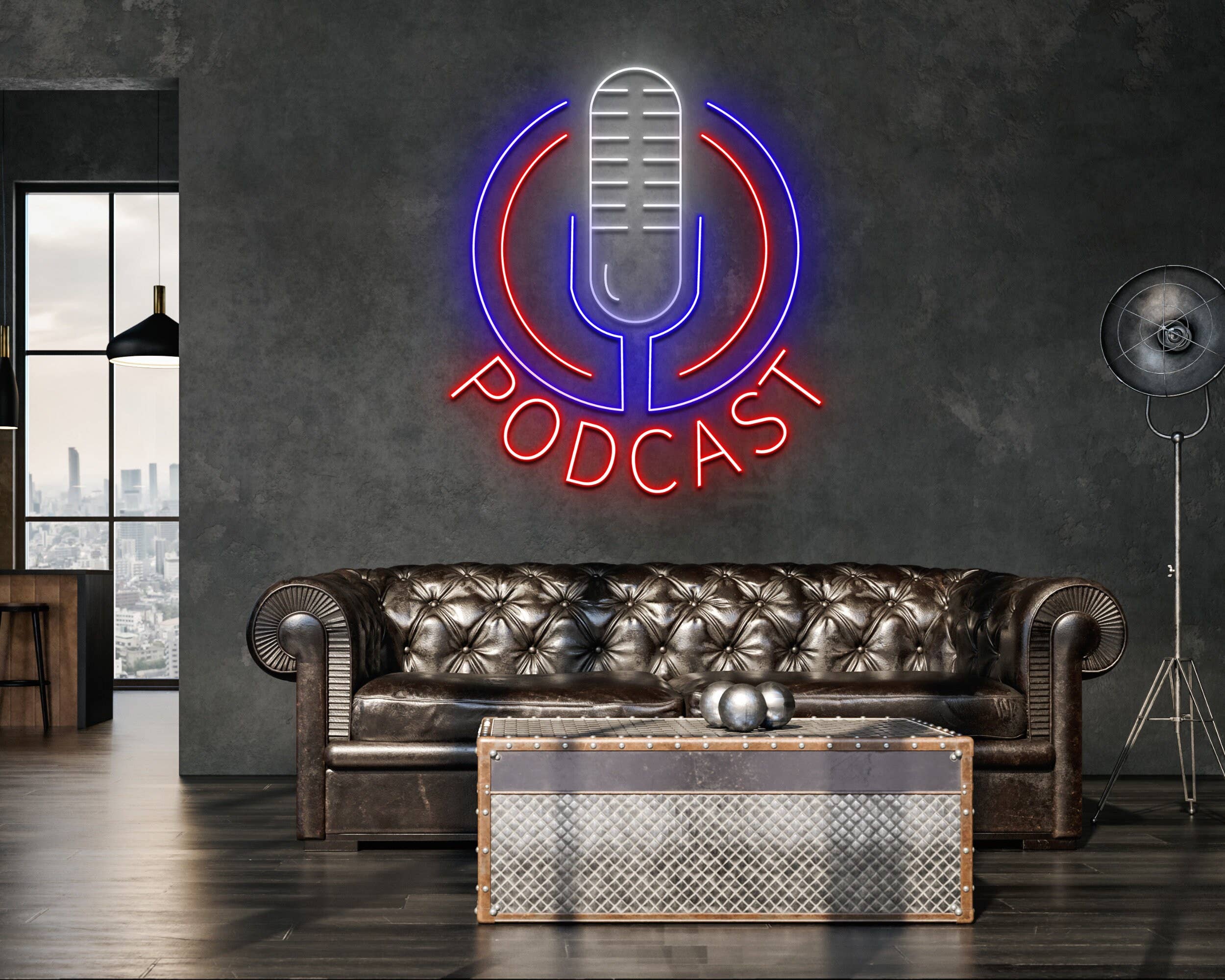 Podcast Multi Color Neon Sign Studio Decor