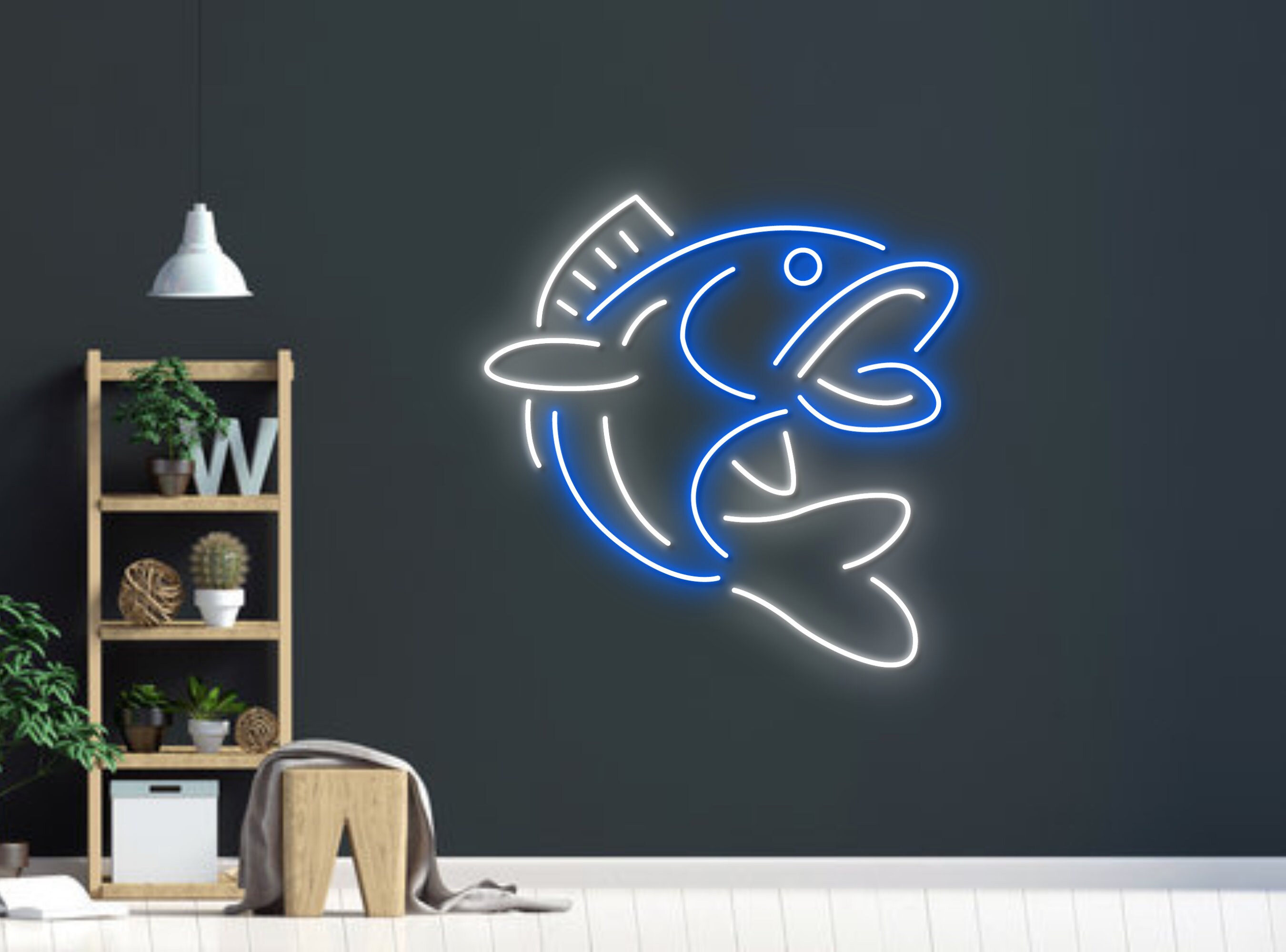 Bass Fish Neon Sign Decoration Gift Wall Hanging Gift