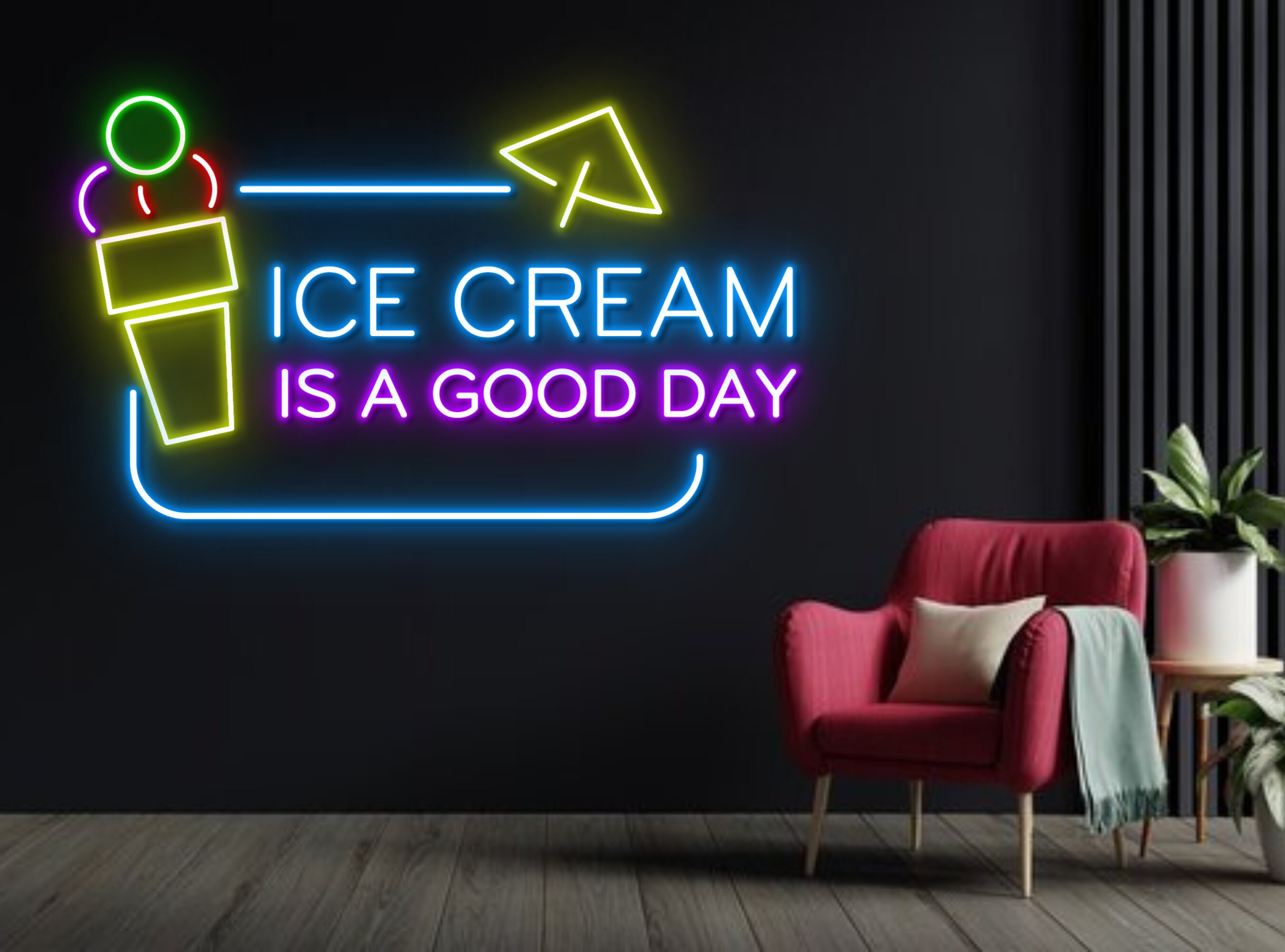 Ice Cream Neon Sign Decor Gift