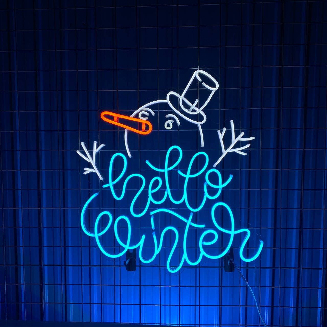 Hello Winter Snowman Neon Signs Christmas Holiday Decor