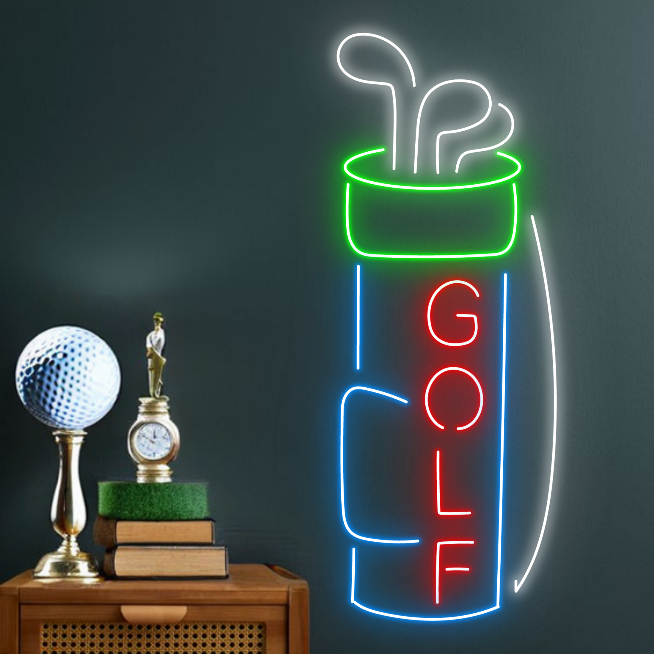 Golf Club Set Neon Sign Shop Store Decor Signboard