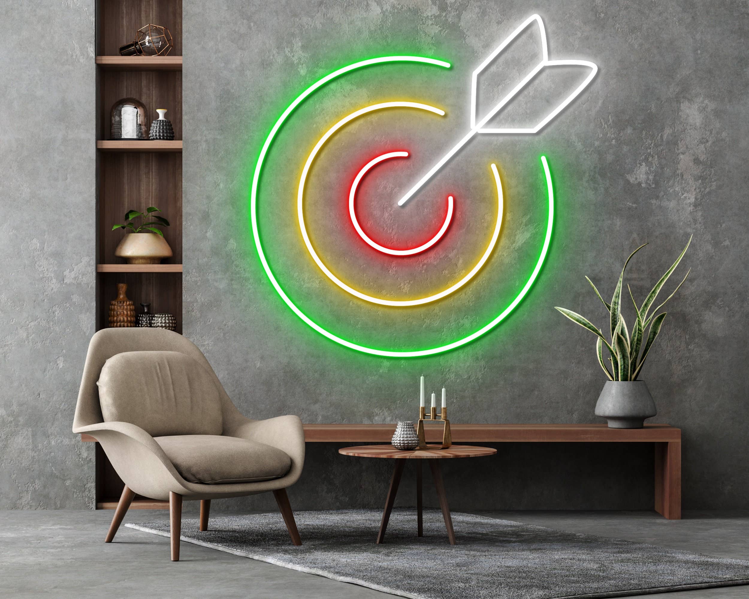 Darts Target Neon Sign Home Decor