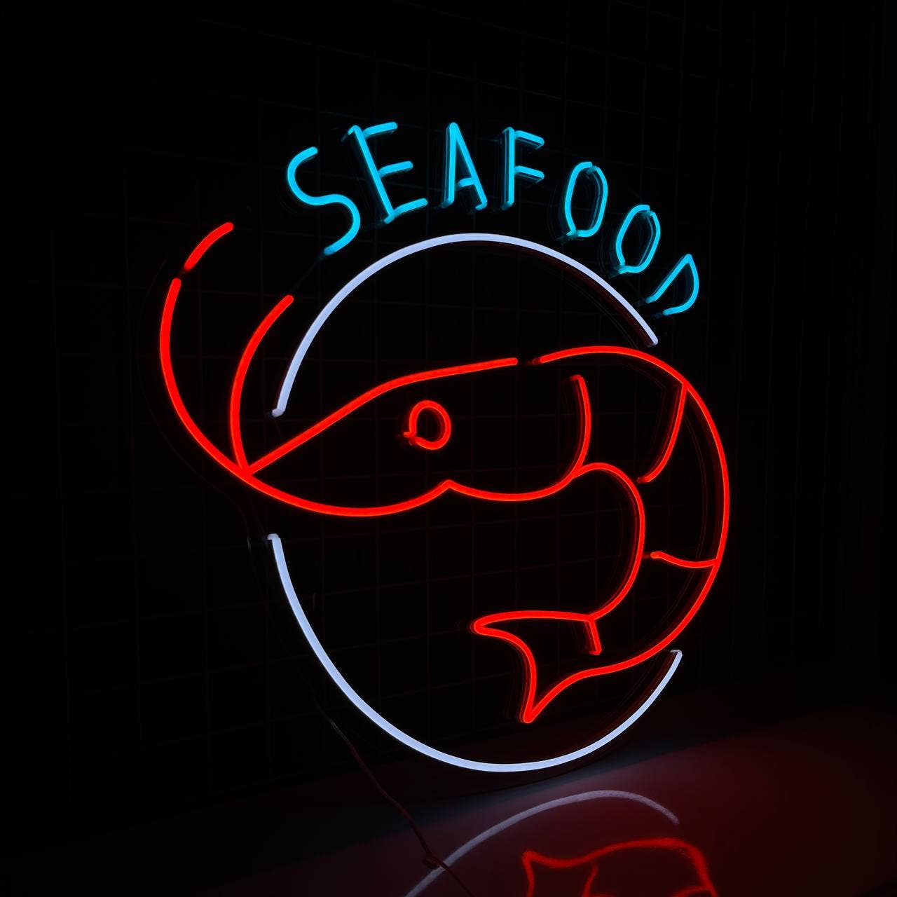 Seafood Restaurant Neon Signboard Restaurant Decor