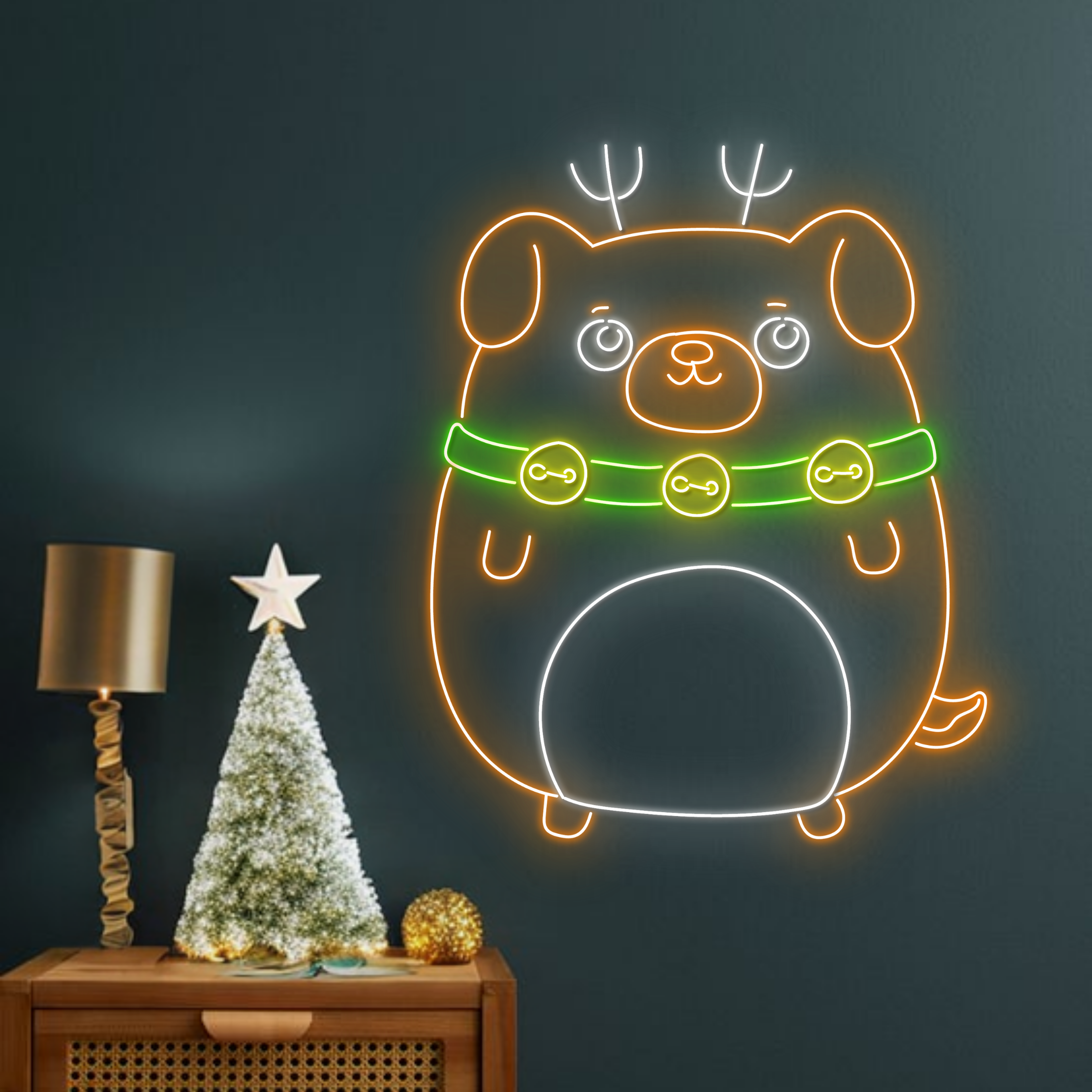 Christmas Dog Neon Sign Christmas Cute Lights Wall Decor