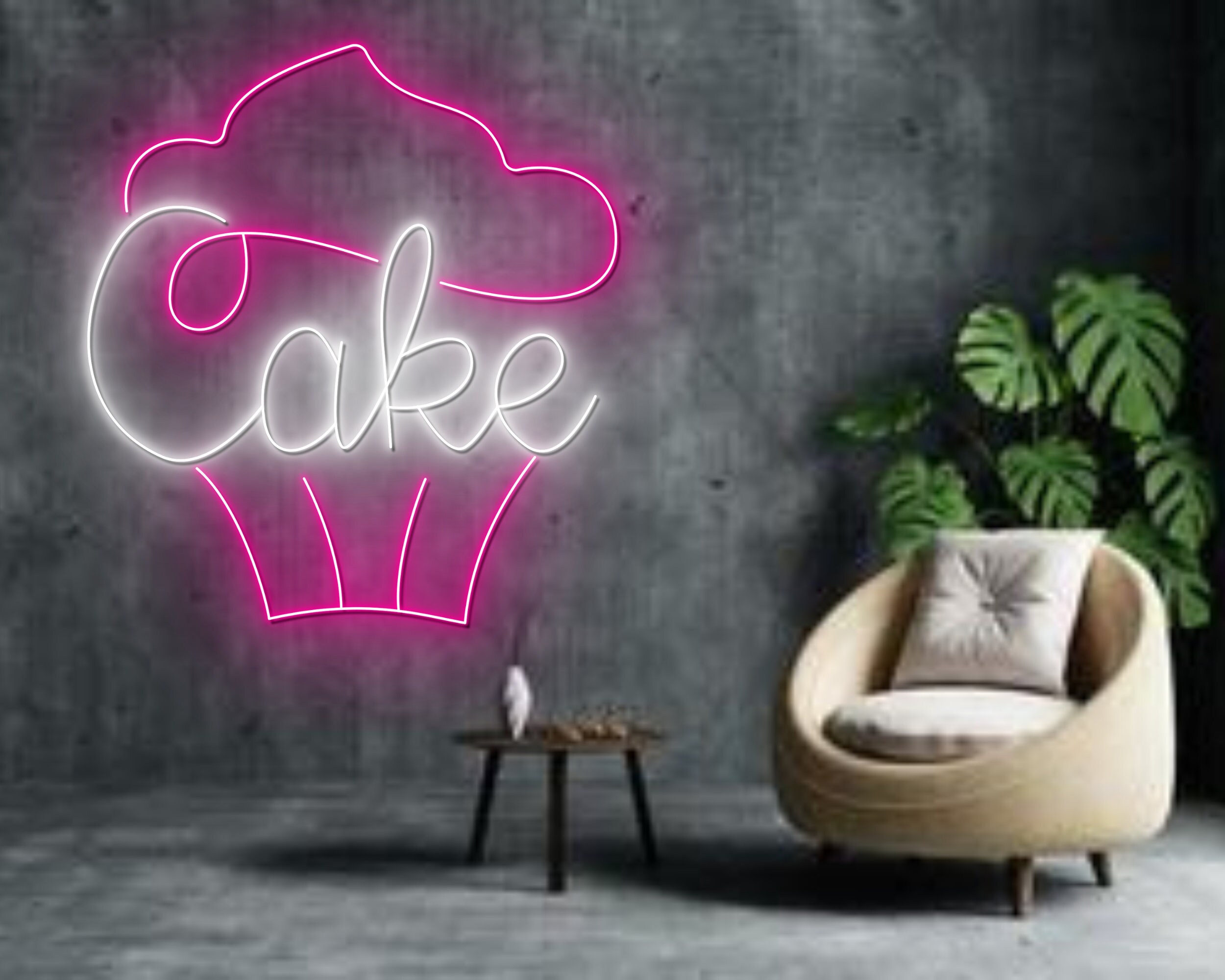 Cake Ice Cream Neon Sign Birthday Gift